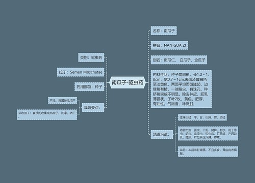 南瓜子-驱虫药思维导图