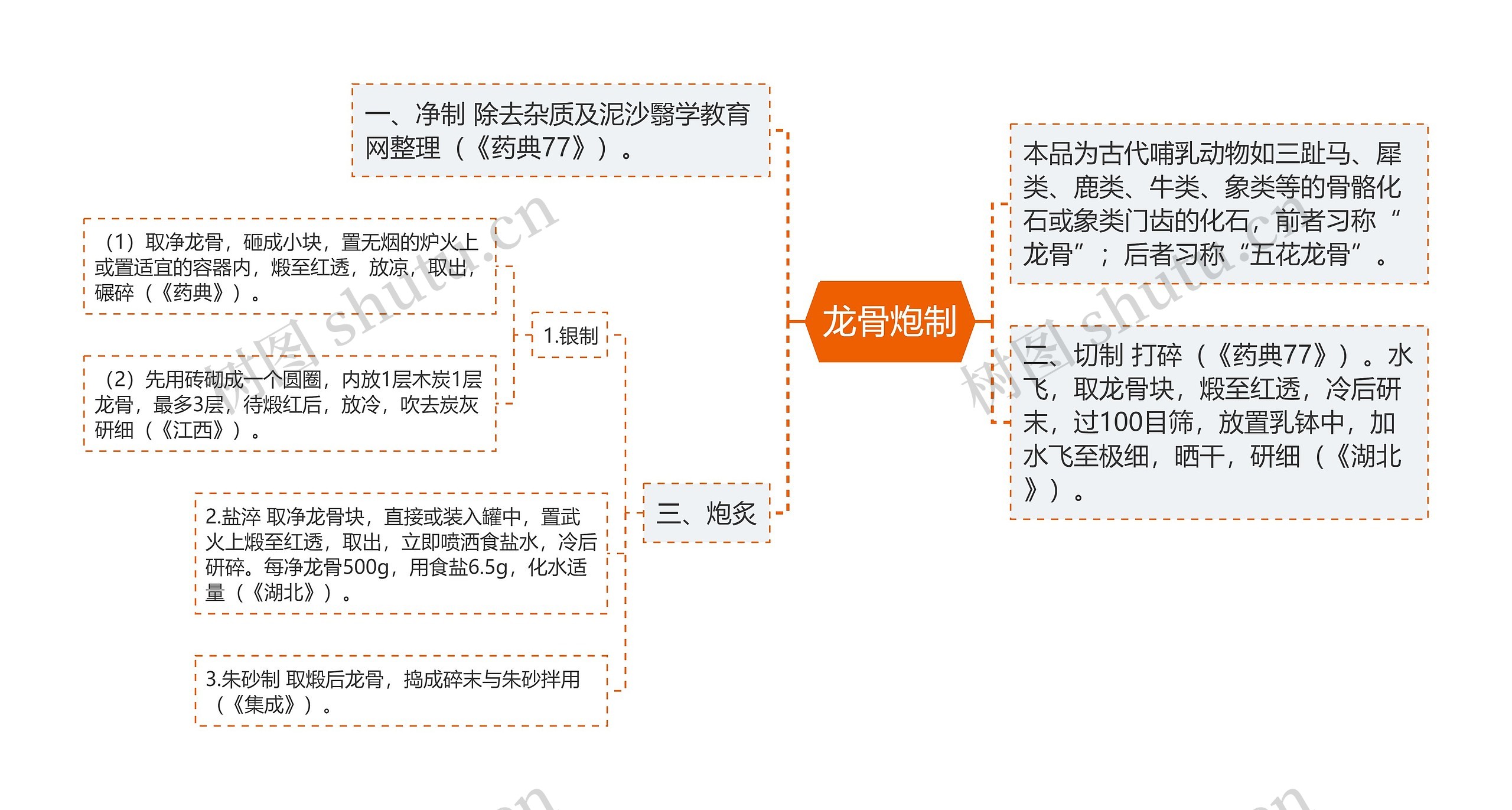 龙骨炮制思维导图