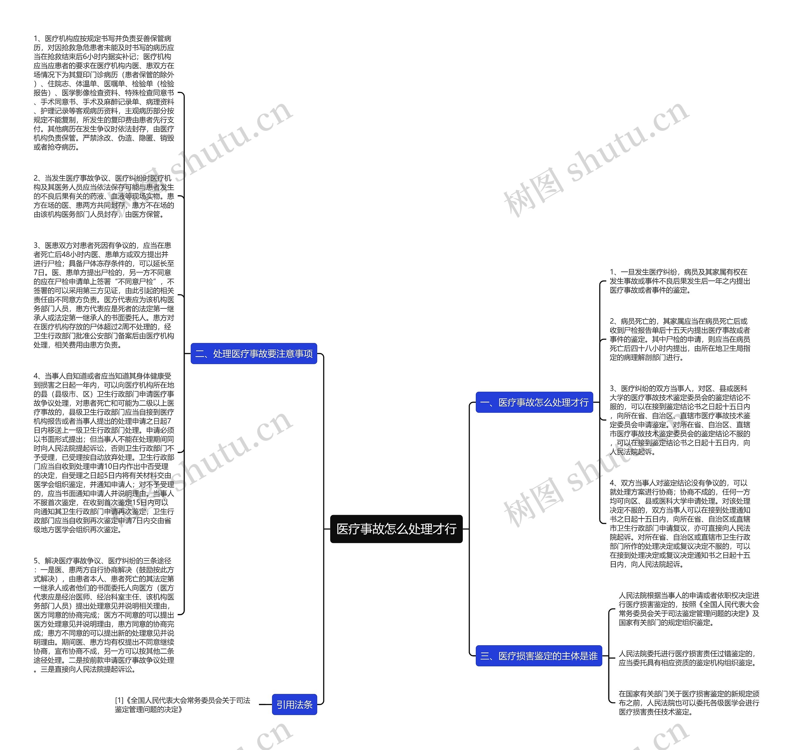 医疗事故怎么处理才行思维导图