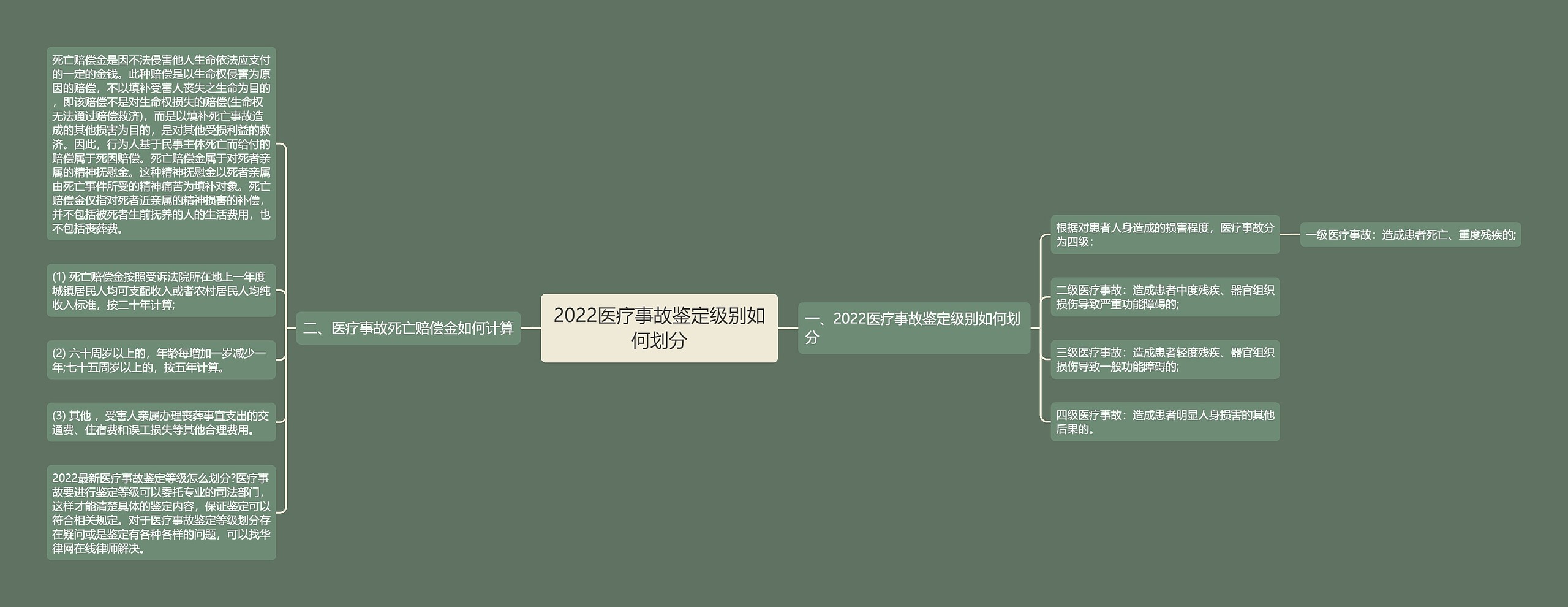 2022医疗事故鉴定级别如何划分思维导图