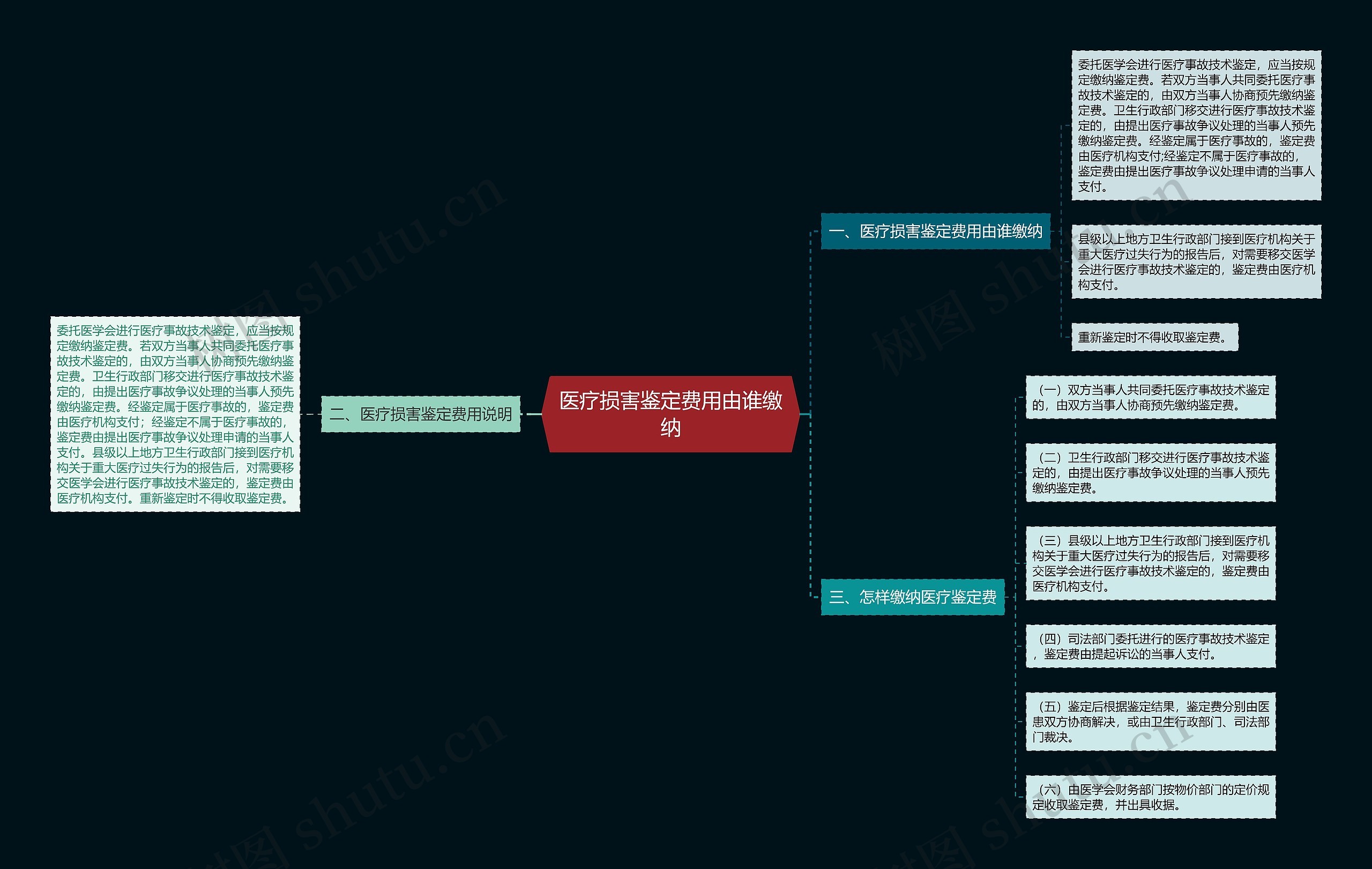 医疗损害鉴定费用由谁缴纳思维导图