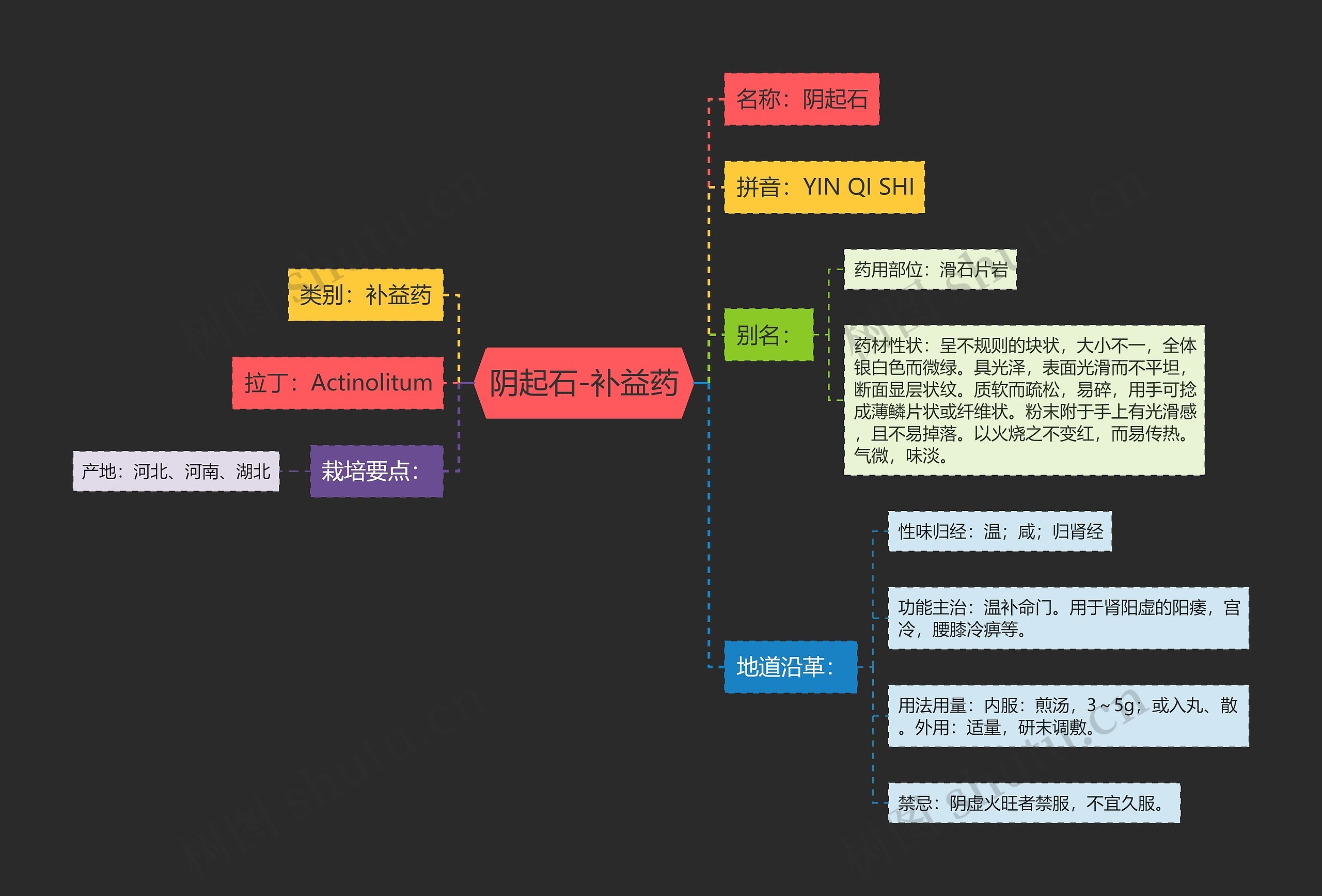 阴起石-补益药思维导图