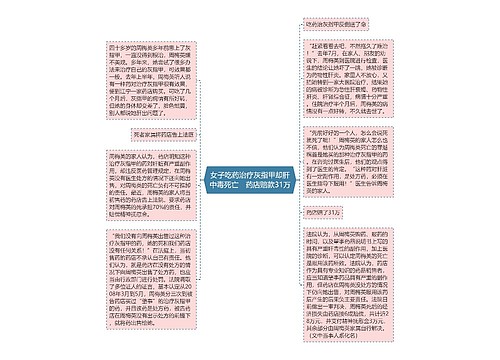 女子吃药治疗灰指甲却肝中毒死亡　药店赔款31万