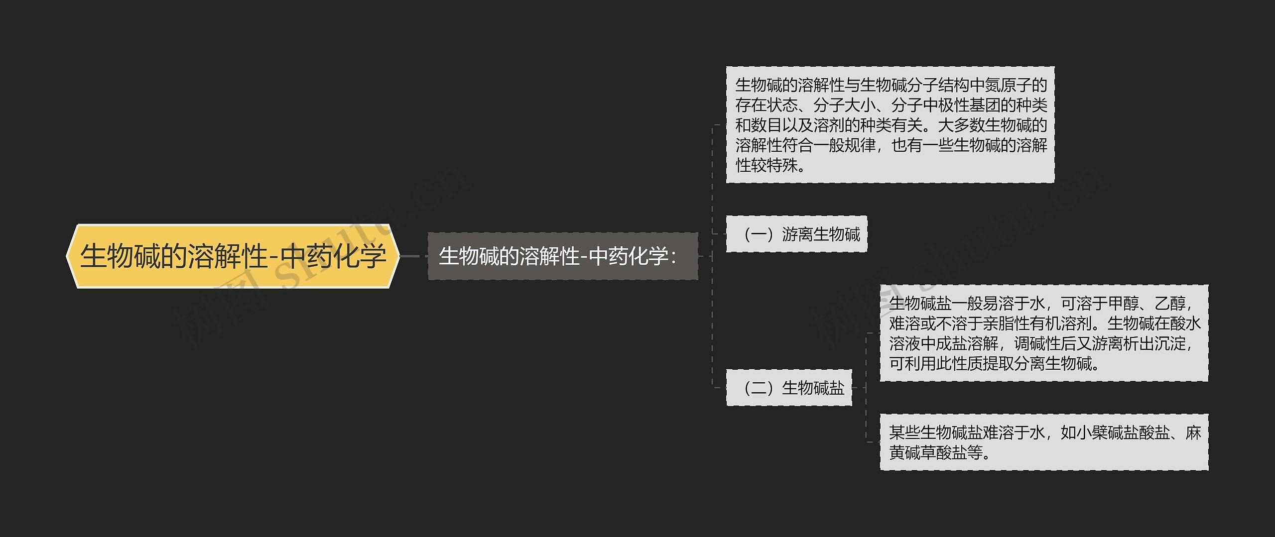 生物碱的溶解性-中药化学思维导图