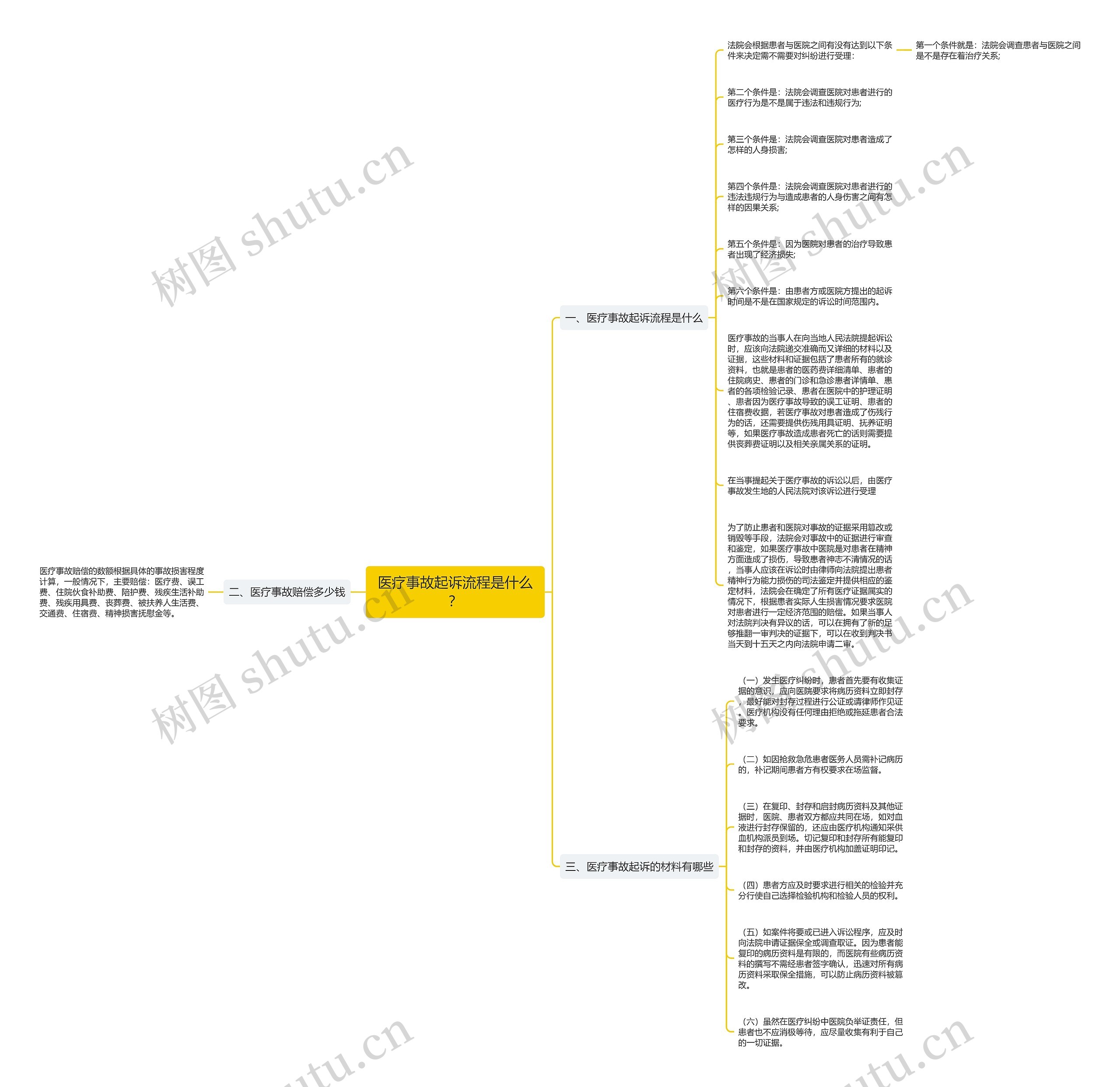 医疗事故起诉流程是什么？思维导图