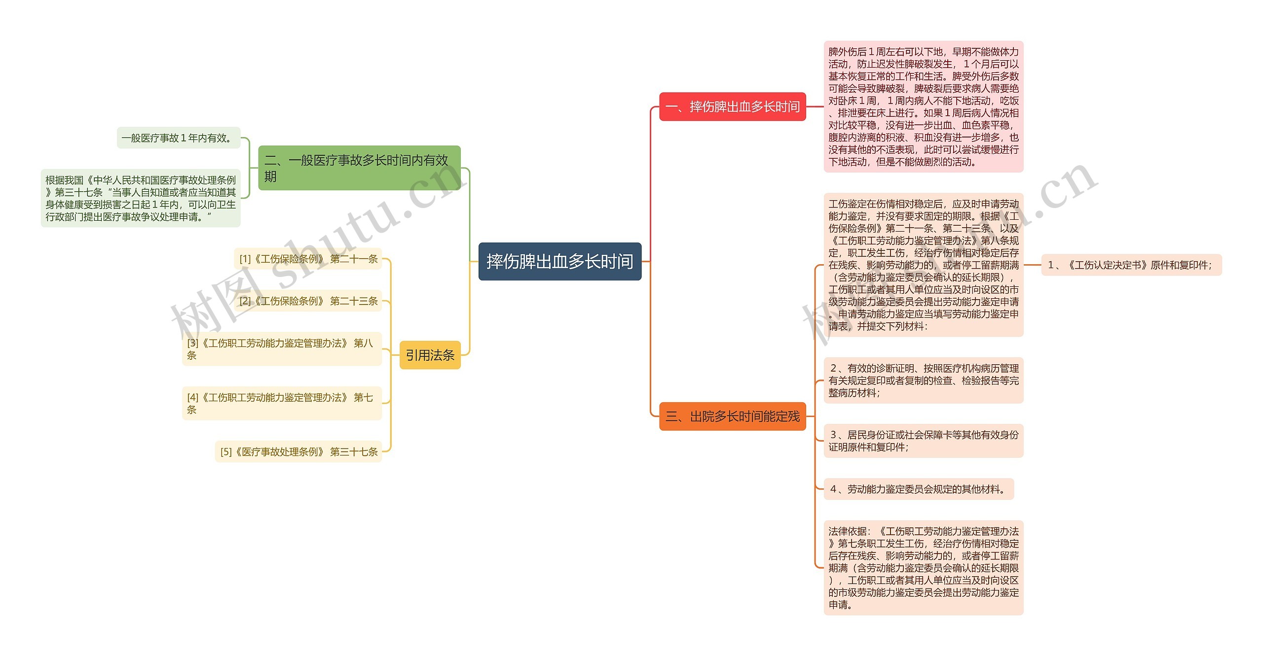 摔伤脾出血多长时间思维导图