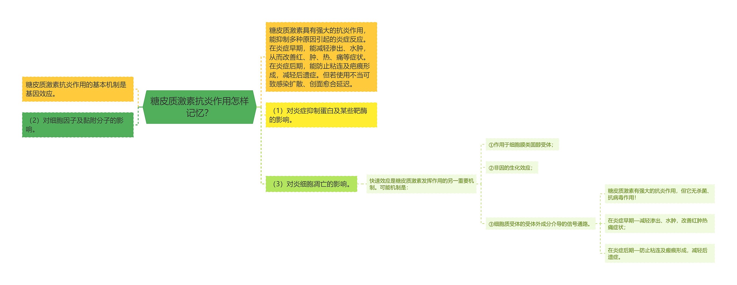 糖皮质激素抗炎作用怎样记忆？思维导图