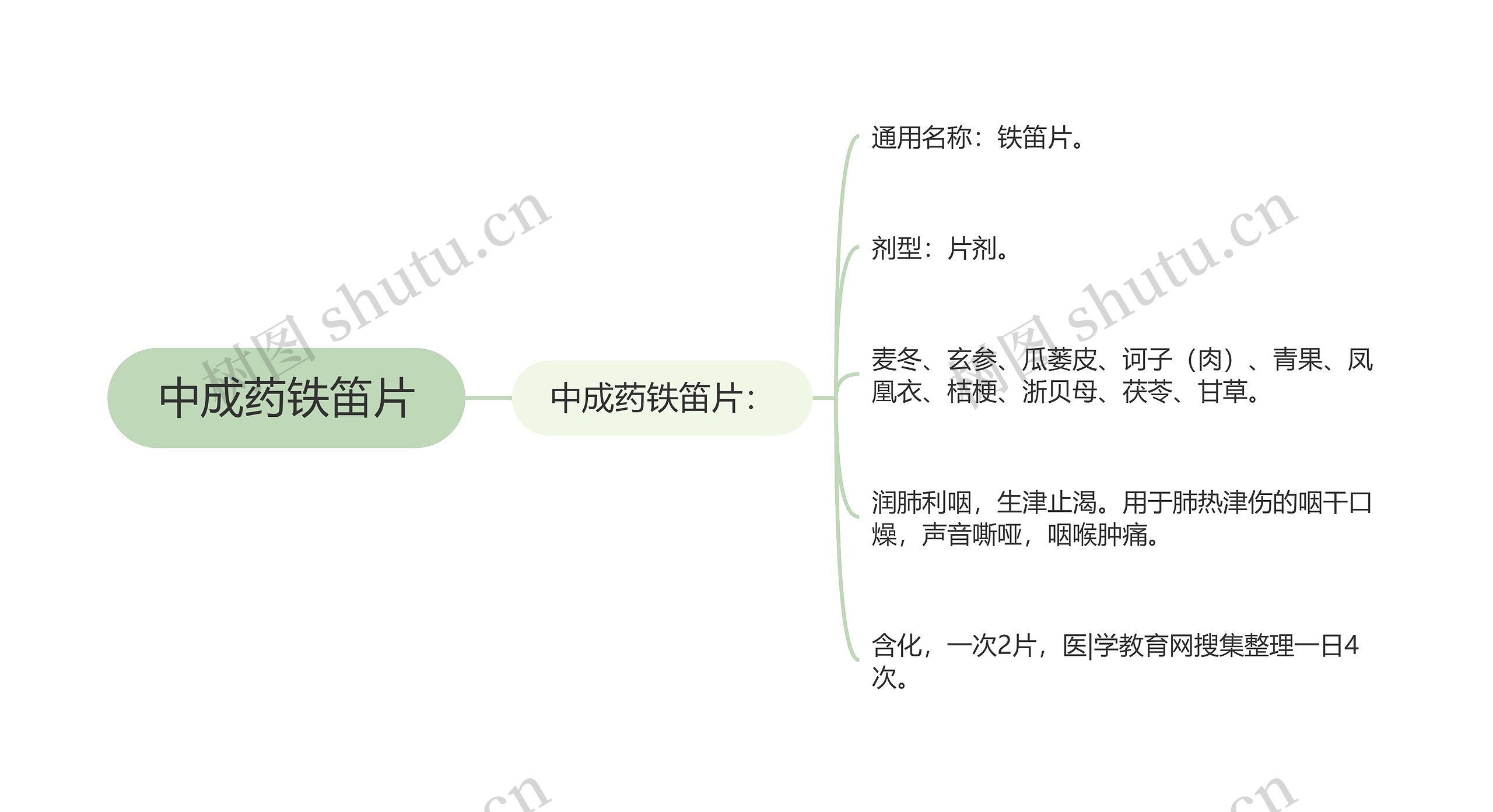 中成药铁笛片思维导图