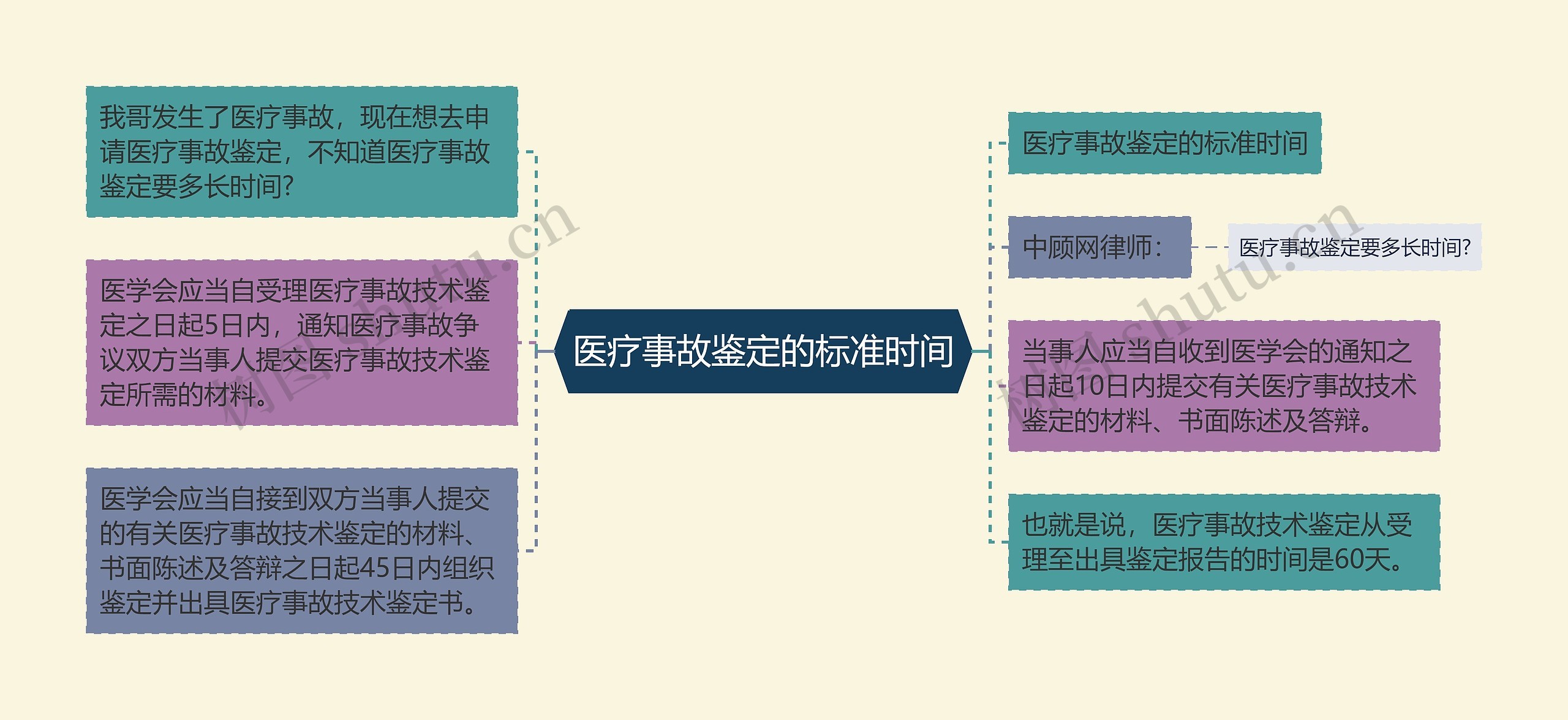 医疗事故鉴定的标准时间思维导图