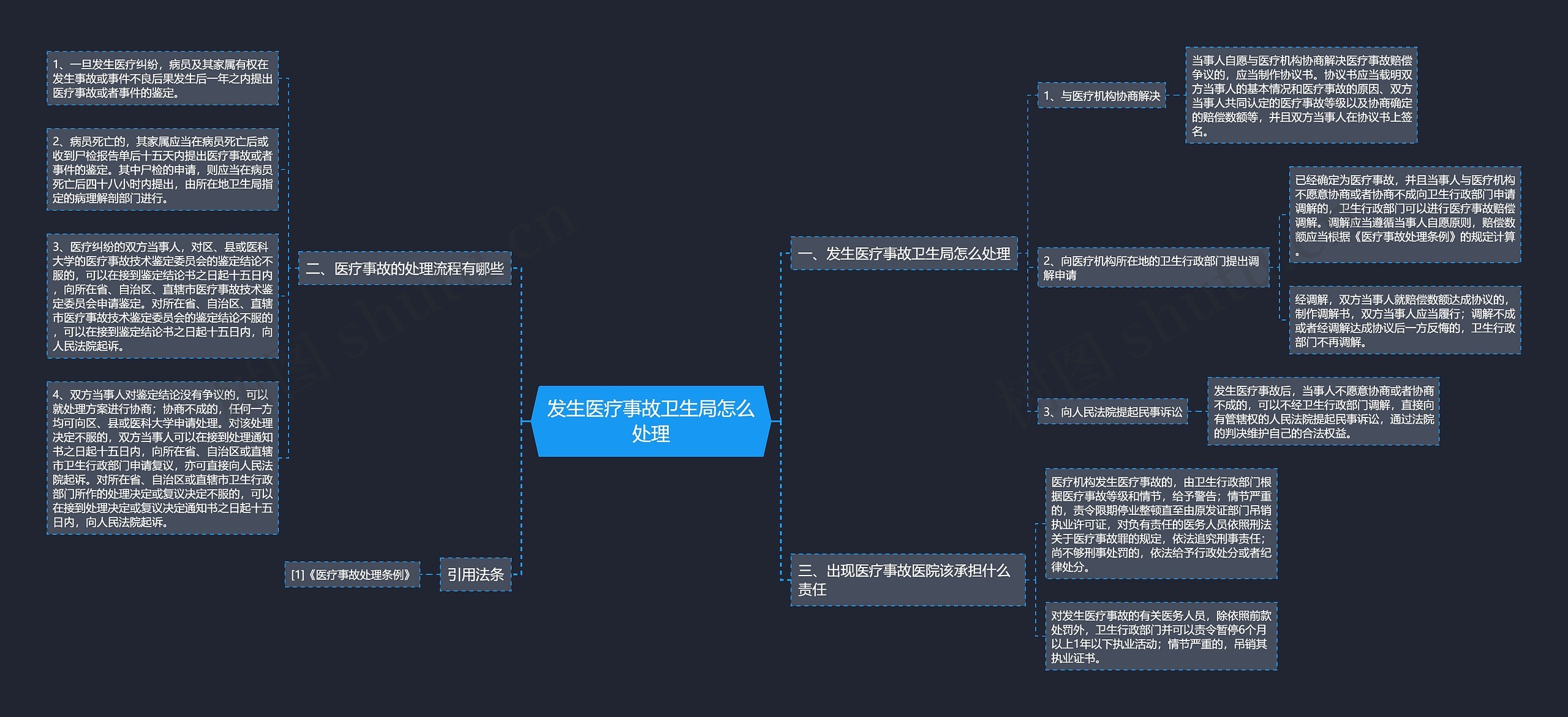 发生医疗事故卫生局怎么处理思维导图