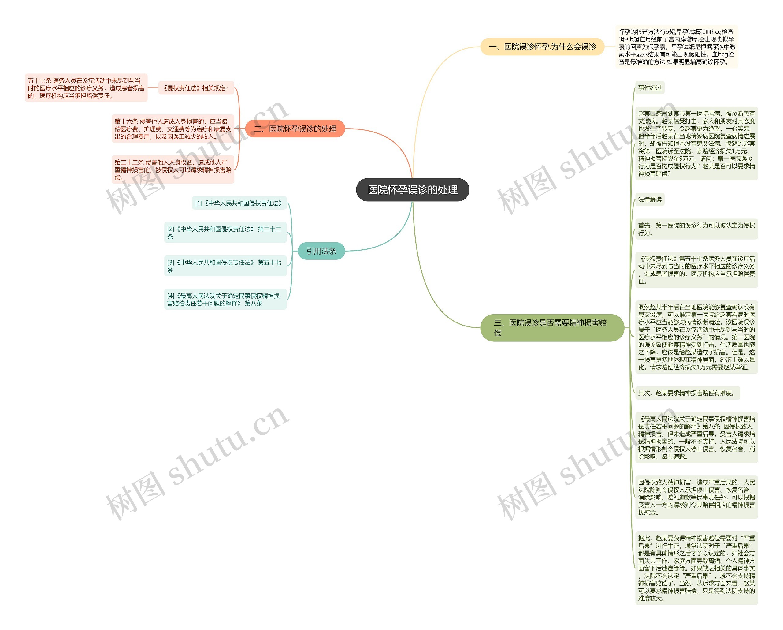 医院怀孕误诊的处理思维导图