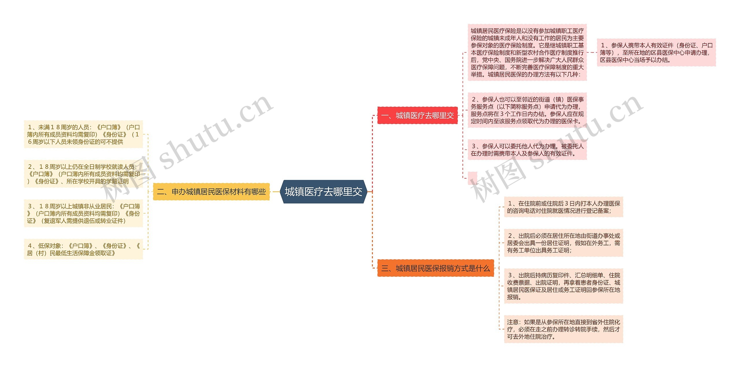 城镇医疗去哪里交思维导图