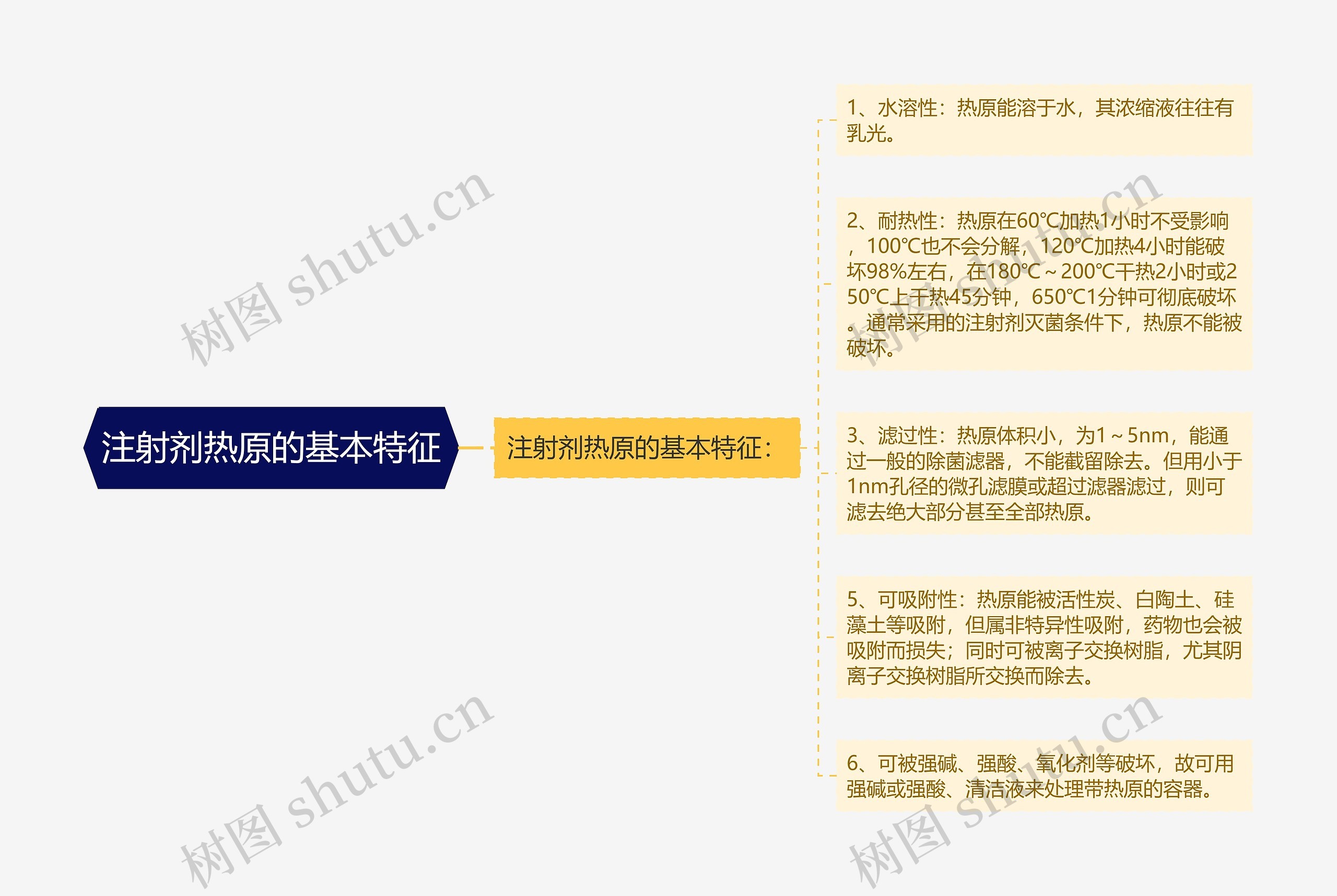 注射剂热原的基本特征思维导图