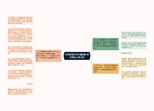 外资医械在华步履铿锵 借并购进入新市场