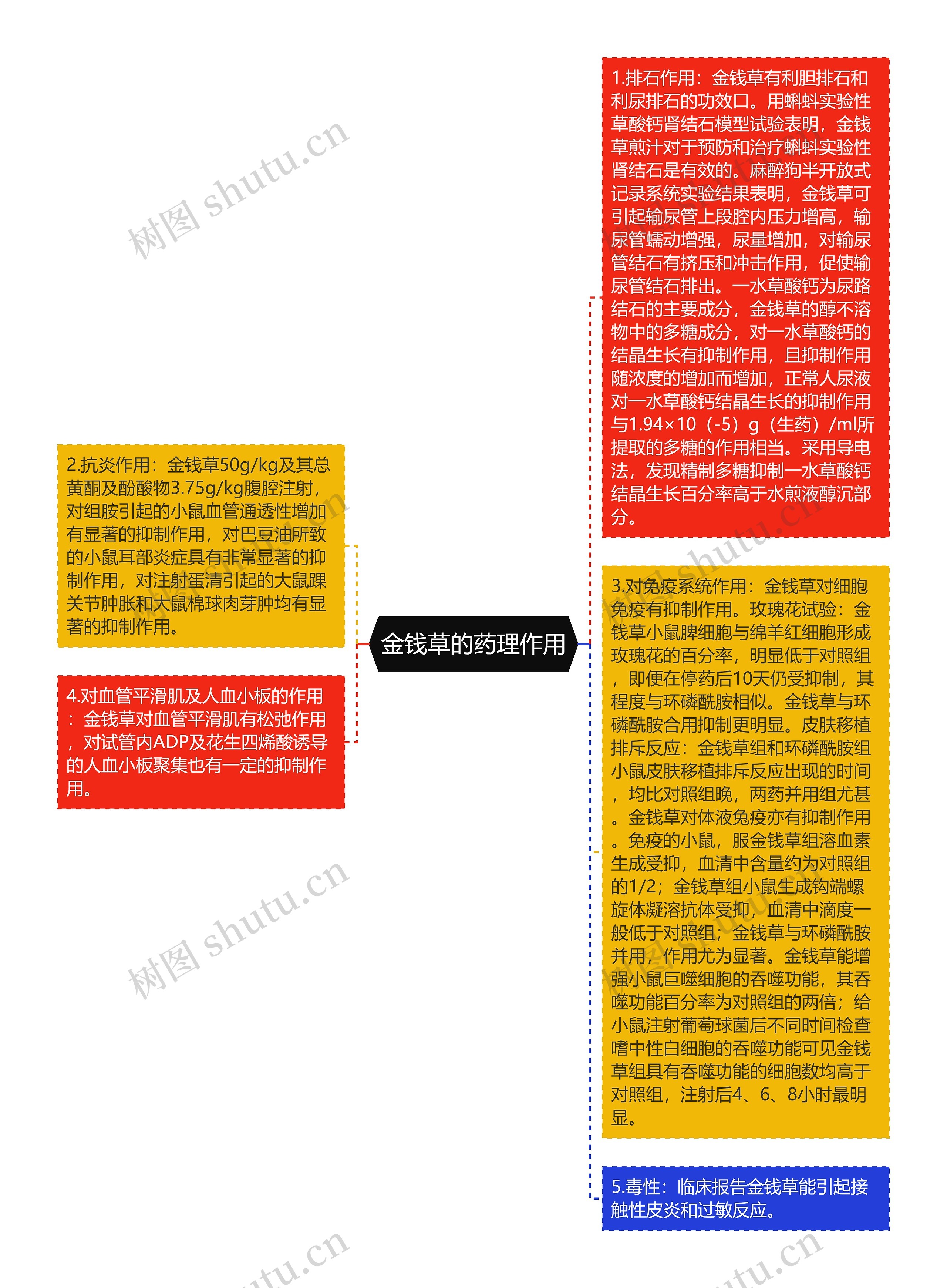 金钱草的药理作用思维导图