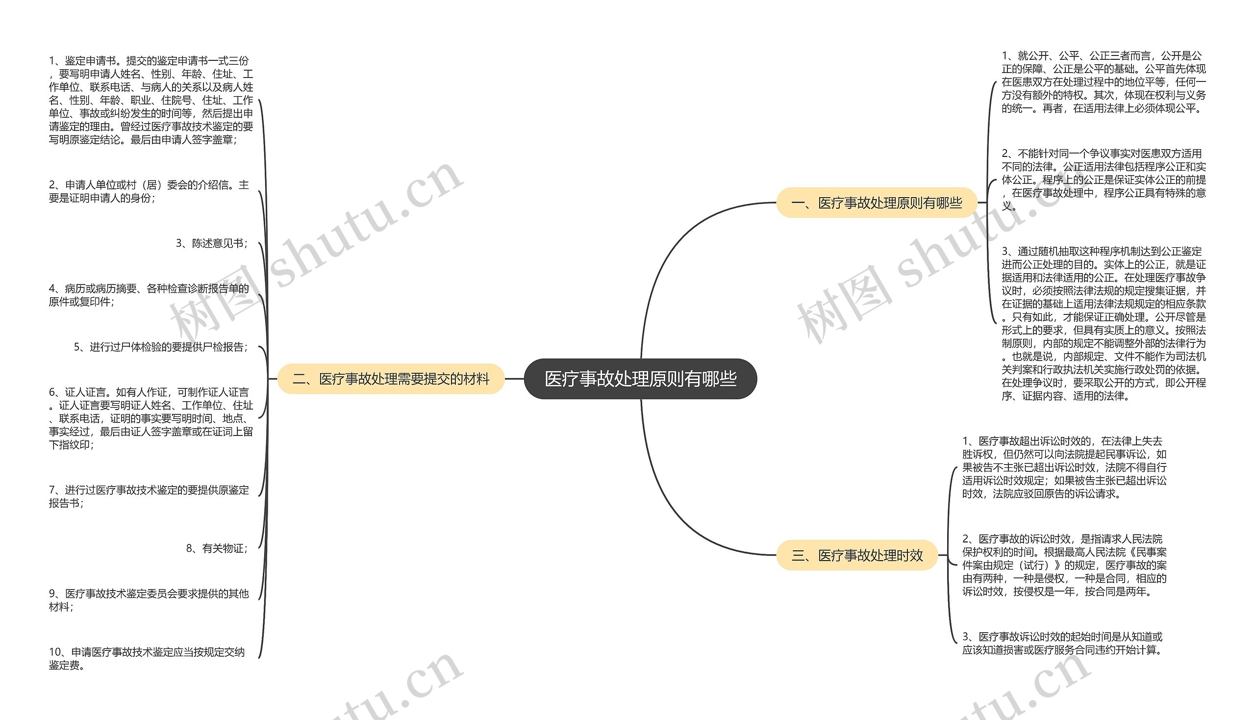 医疗事故处理原则有哪些思维导图