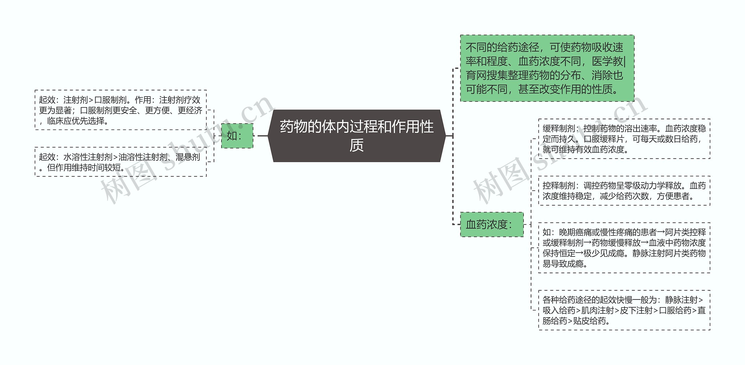 药物的体内过程和作用性质思维导图