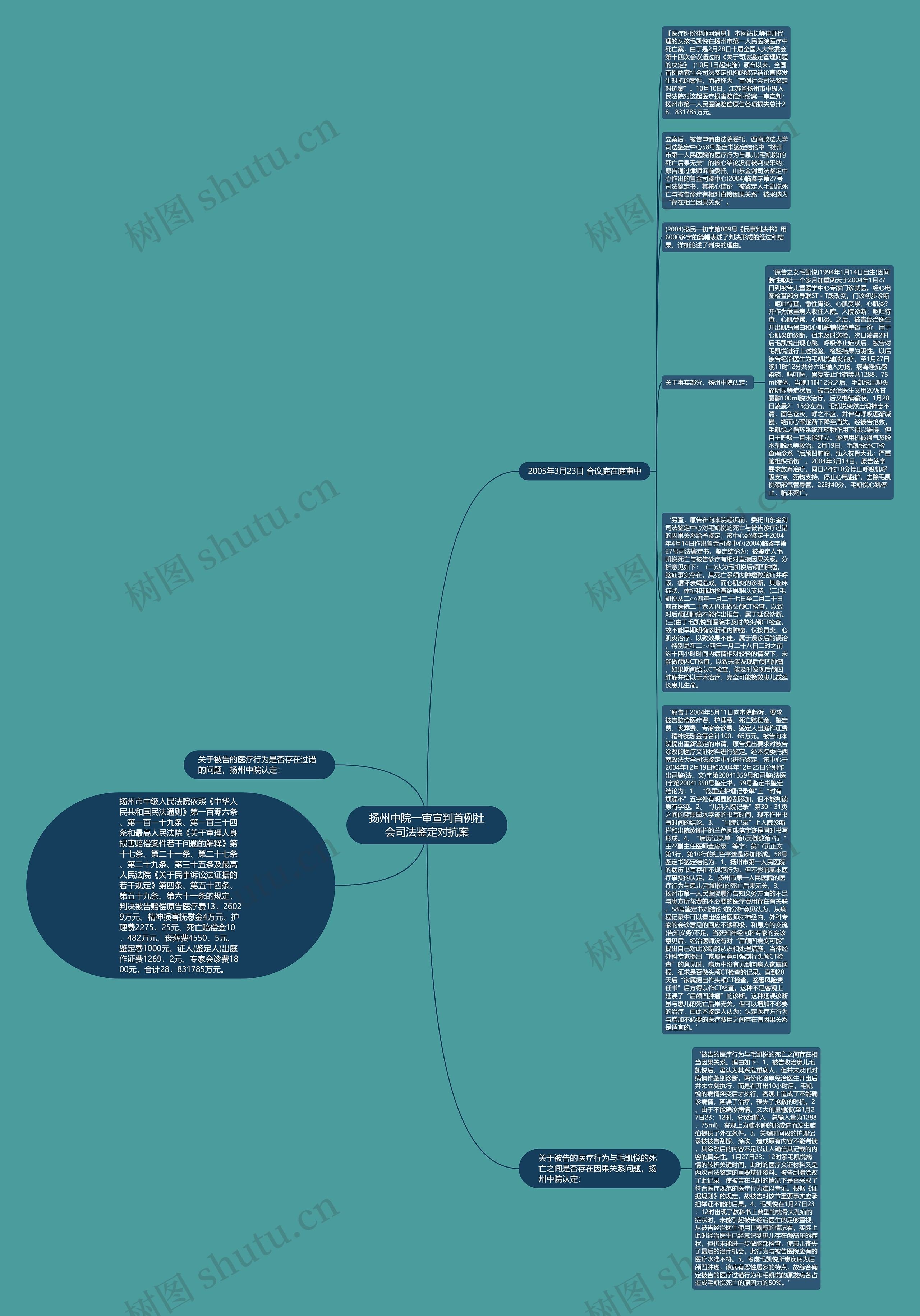 扬州中院一审宣判首例社会司法鉴定对抗案思维导图