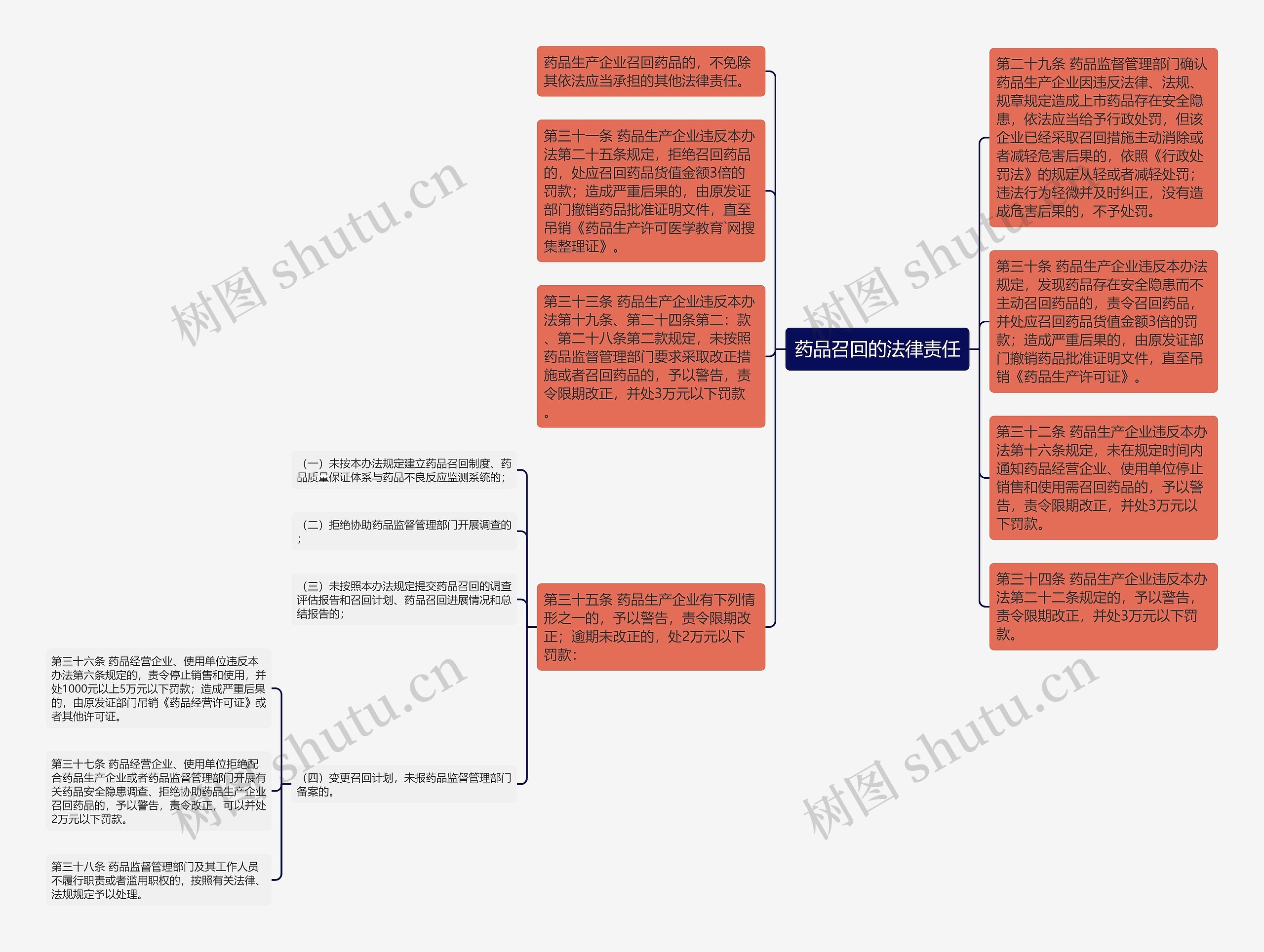 药品召回的法律责任思维导图