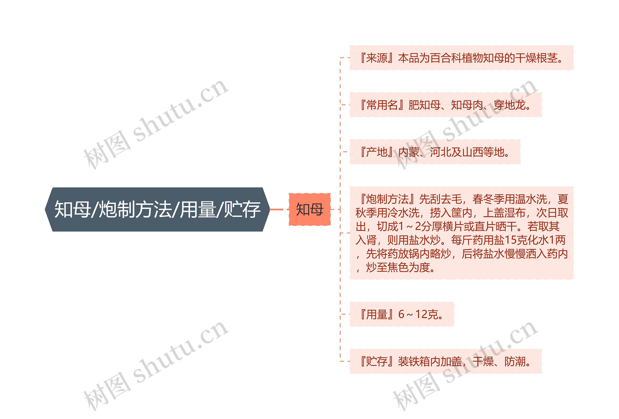 知母/炮制方法/用量/贮存