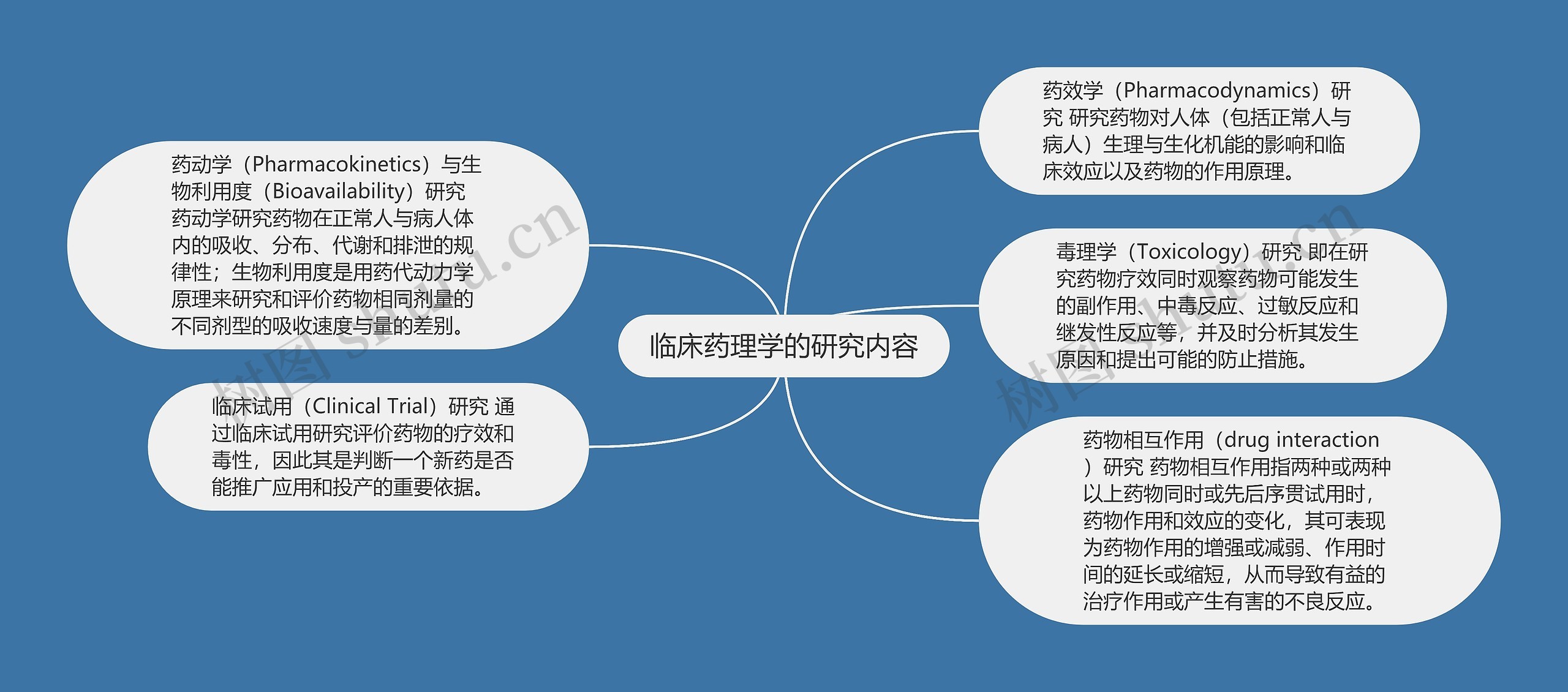 临床药理学的研究内容思维导图