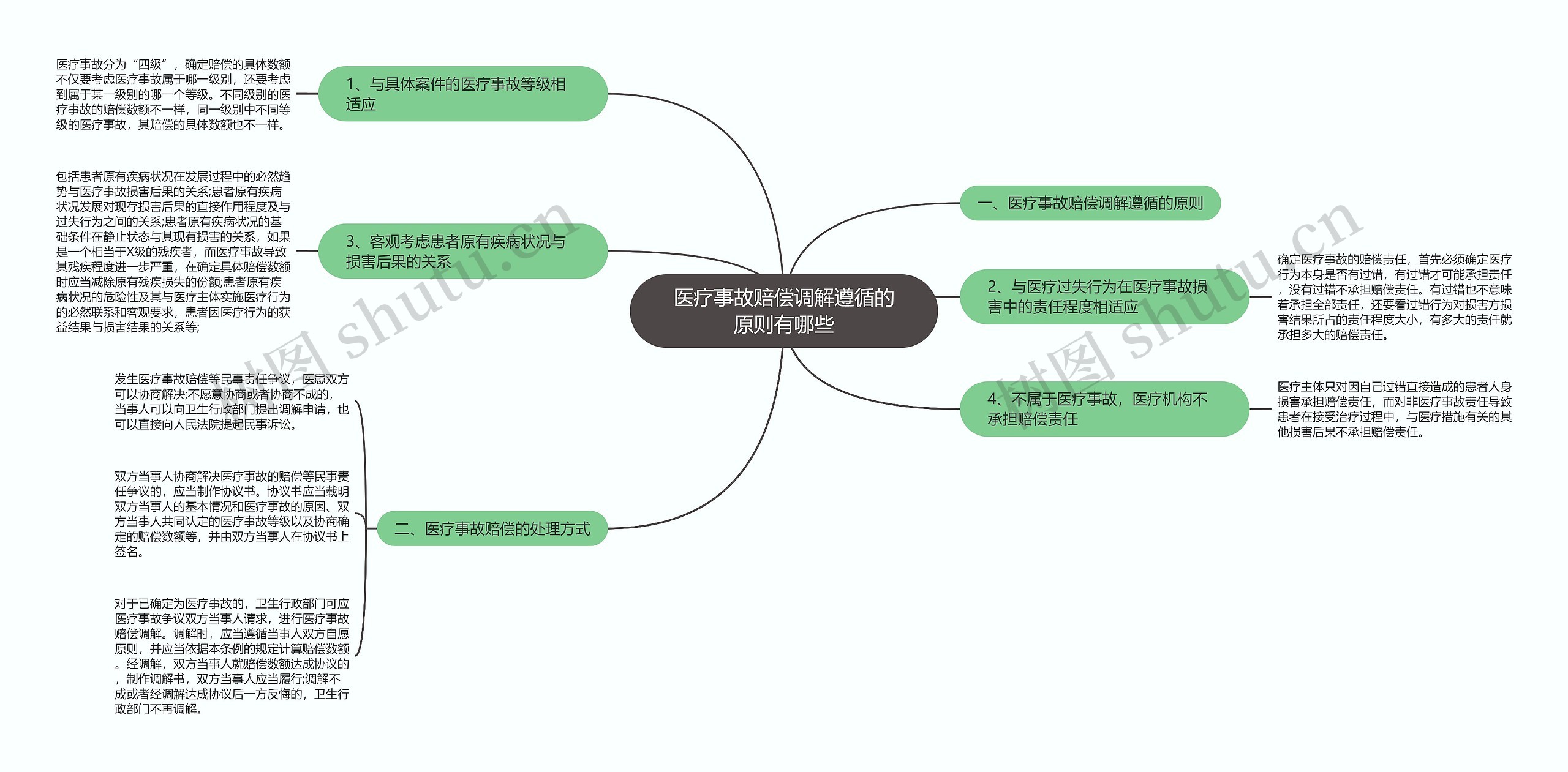 医疗事故赔偿调解遵循的原则有哪些思维导图