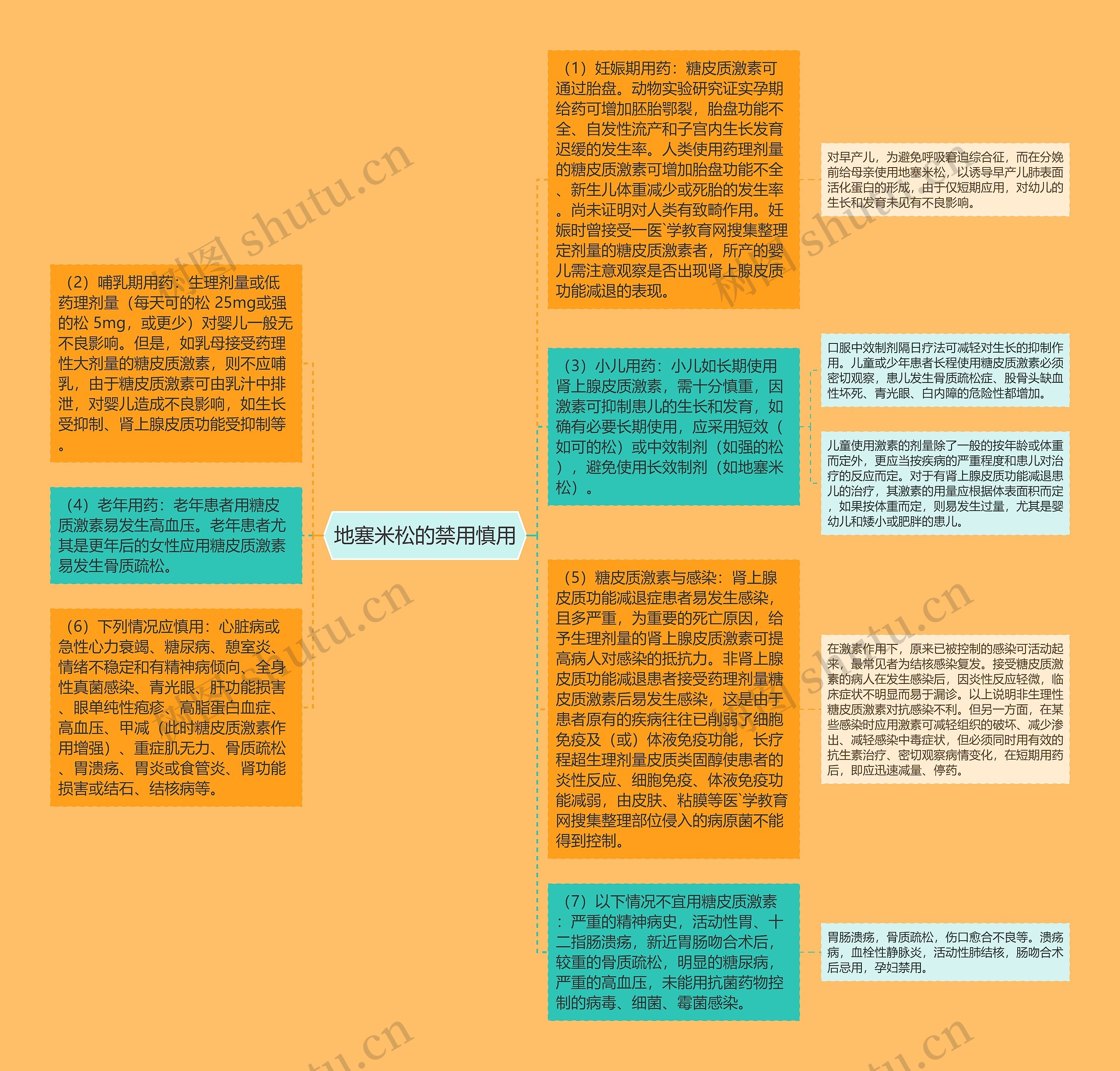 地塞米松的禁用慎用思维导图