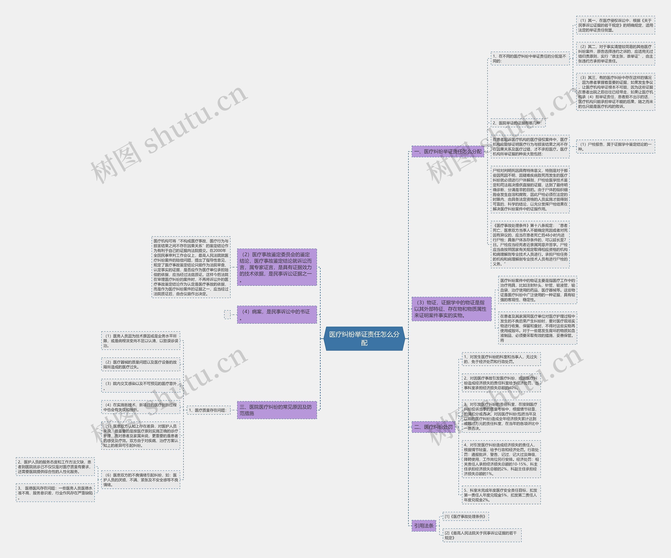 医疗纠纷举证责任怎么分配思维导图