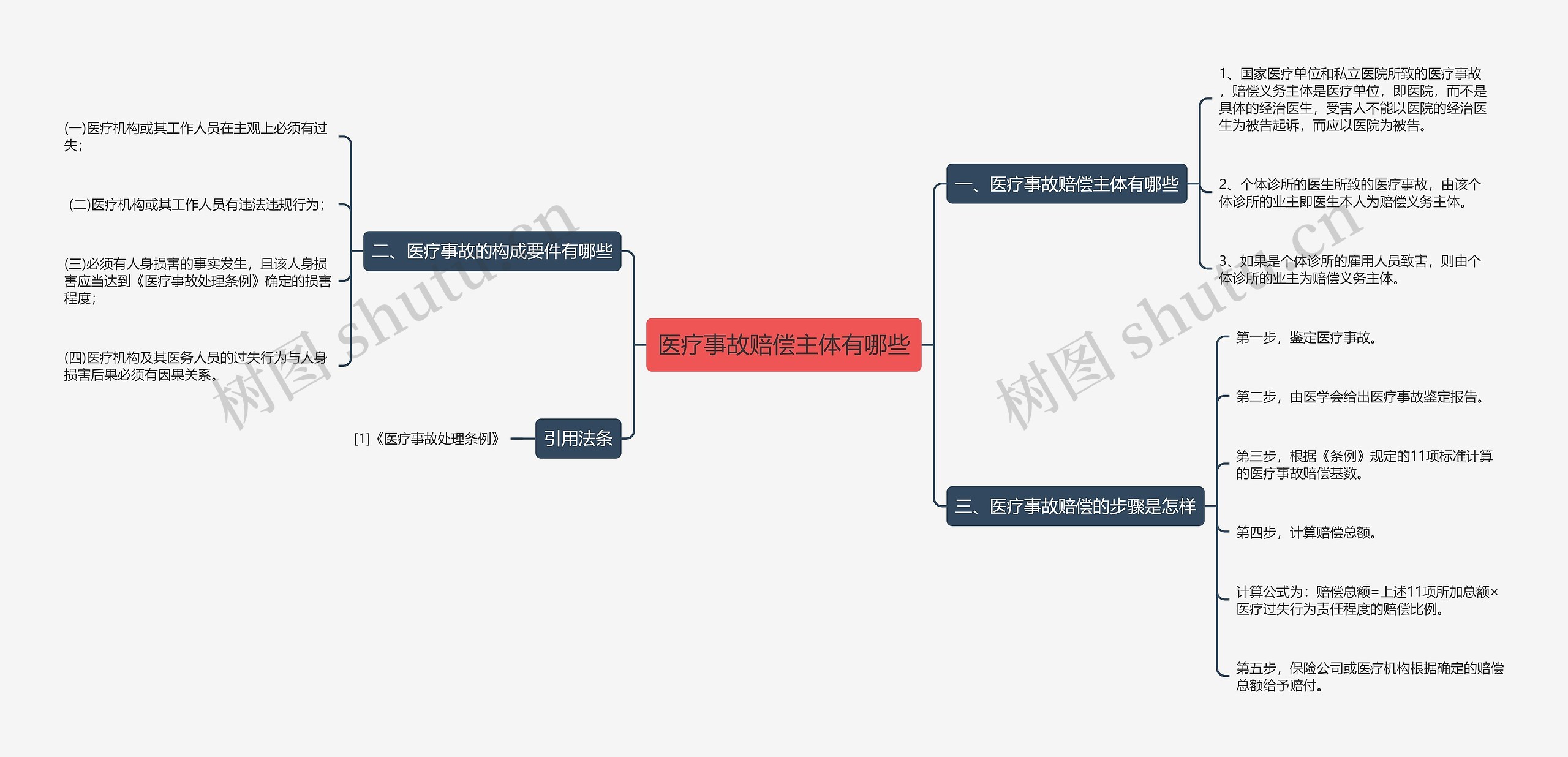 医疗事故赔偿主体有哪些思维导图