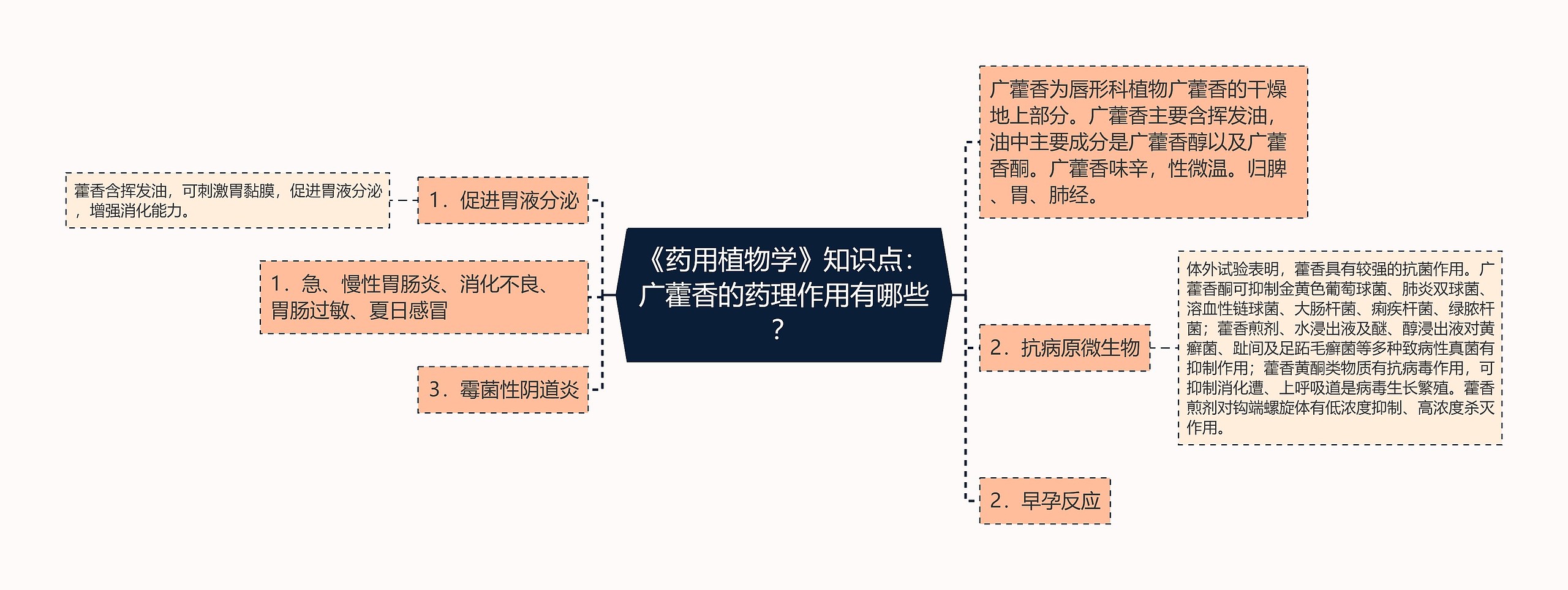 《药用植物学》知识点：广藿香的药理作用有哪些？