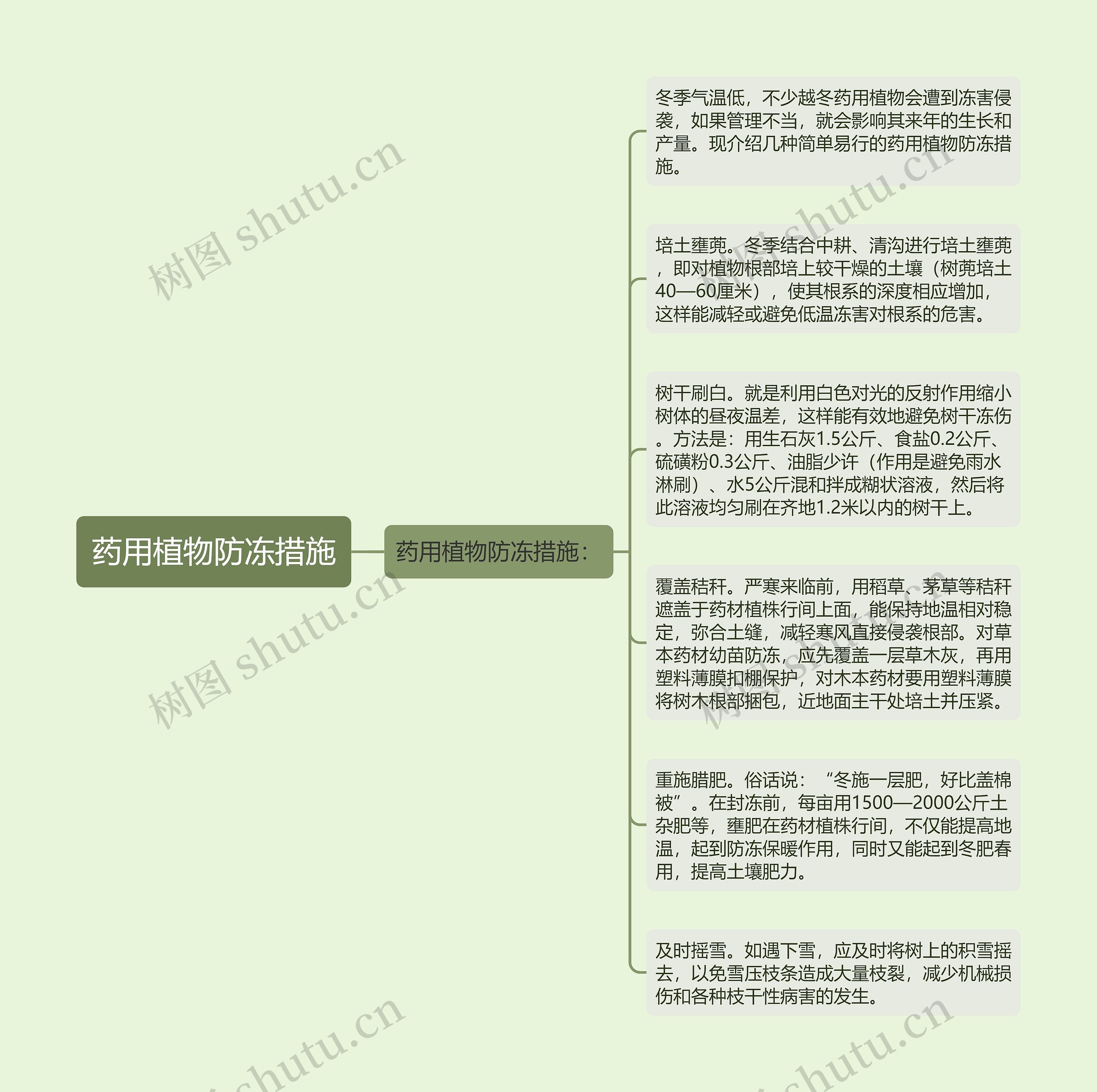 药用植物防冻措施思维导图