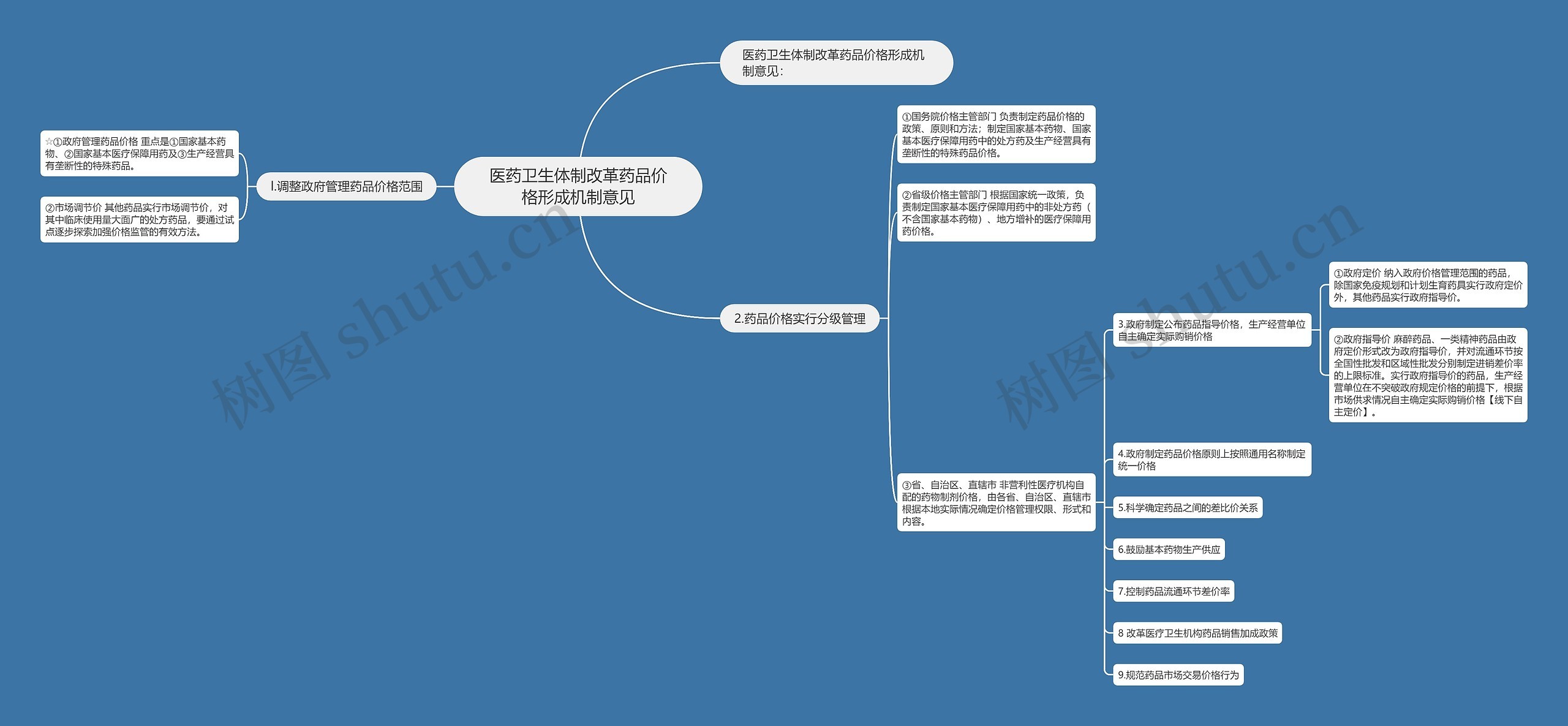 医药卫生体制改革药品价格形成机制意见思维导图