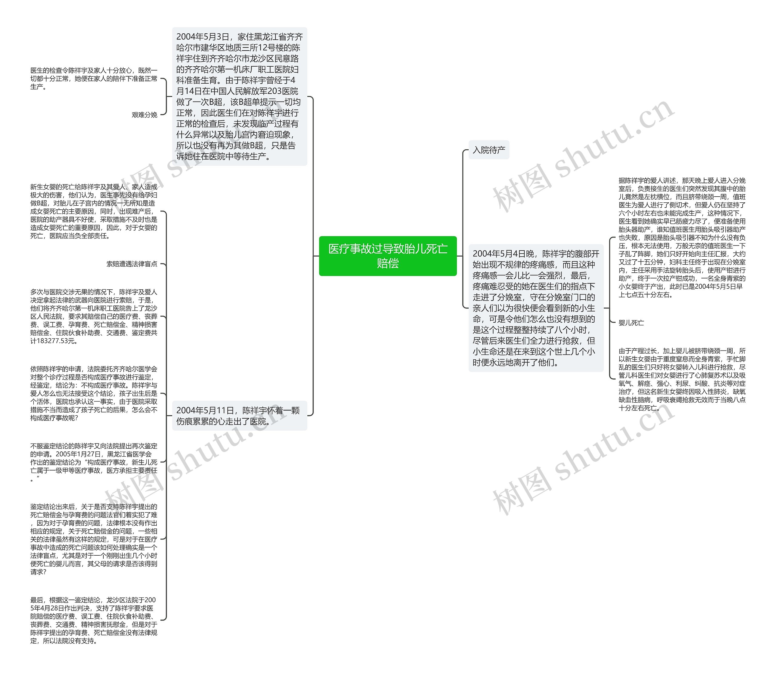 医疗事故过导致胎儿死亡赔偿思维导图