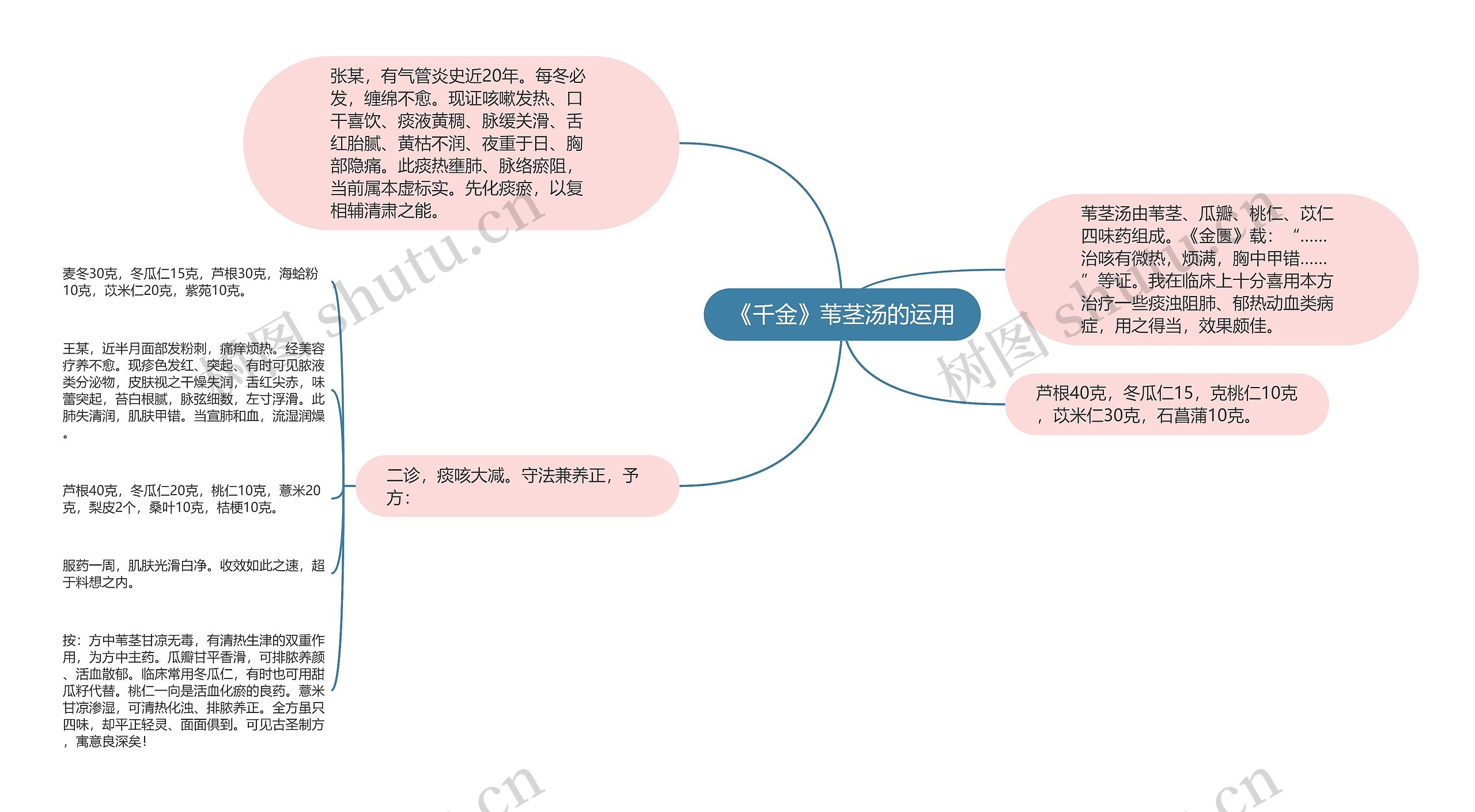 《千金》苇茎汤的运用思维导图