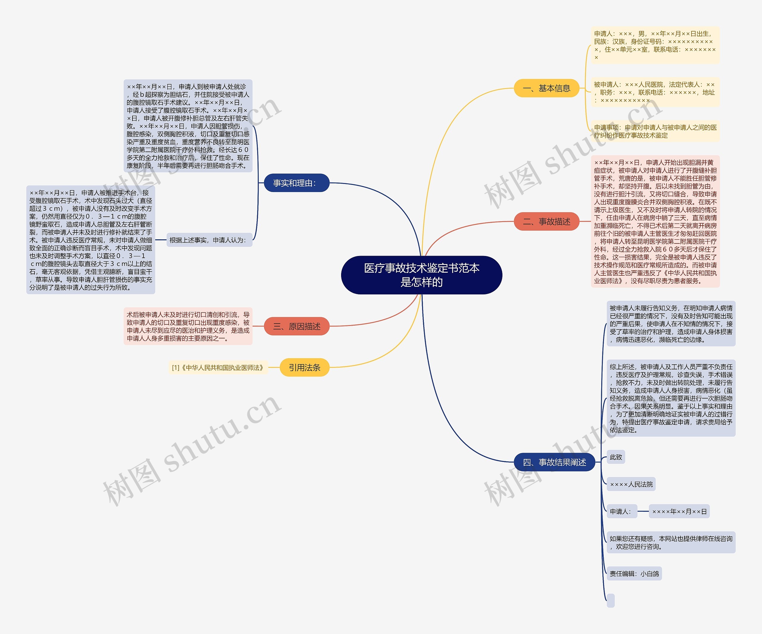 医疗事故技术鉴定书范本是怎样的思维导图