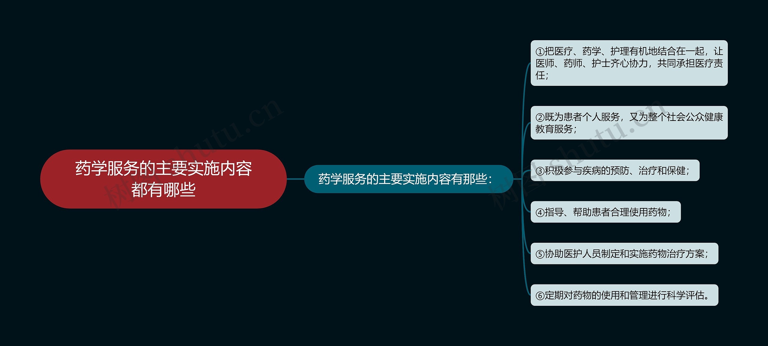 药学服务的主要实施内容都有哪些思维导图