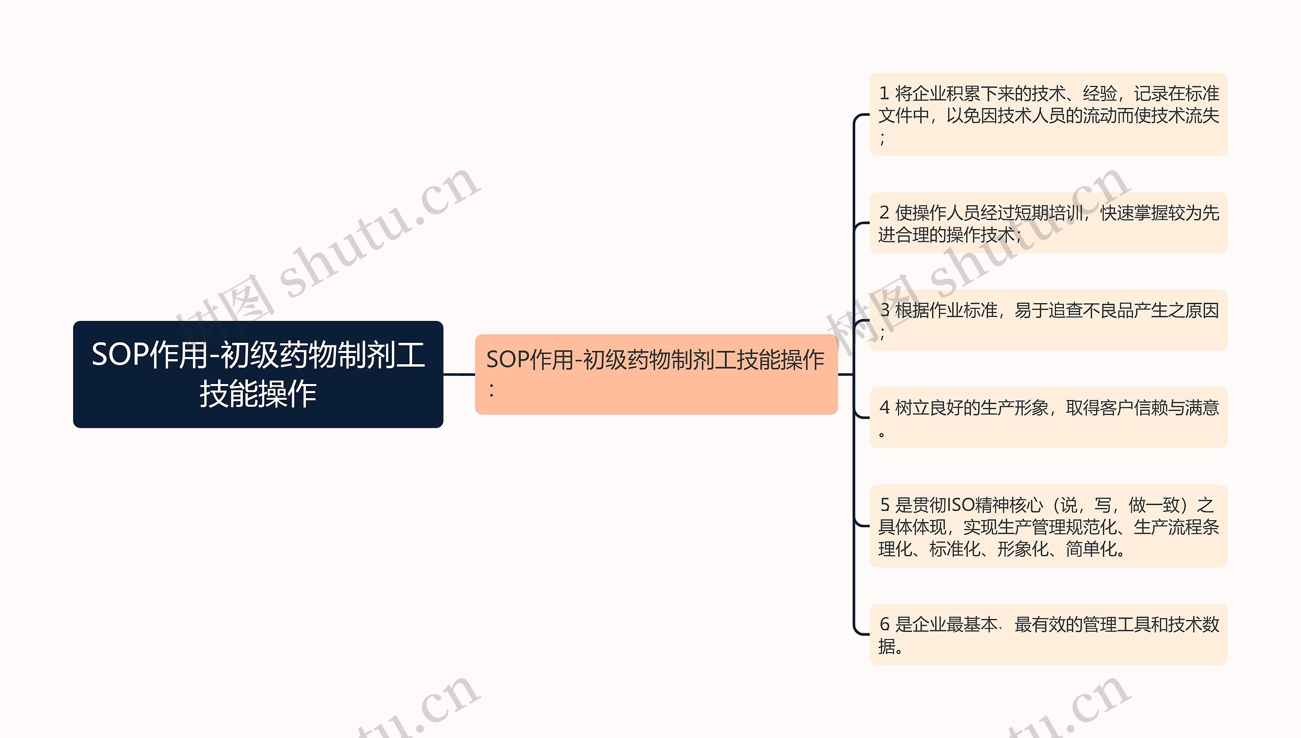 SOP作用-初级药物制剂工技能操作思维导图