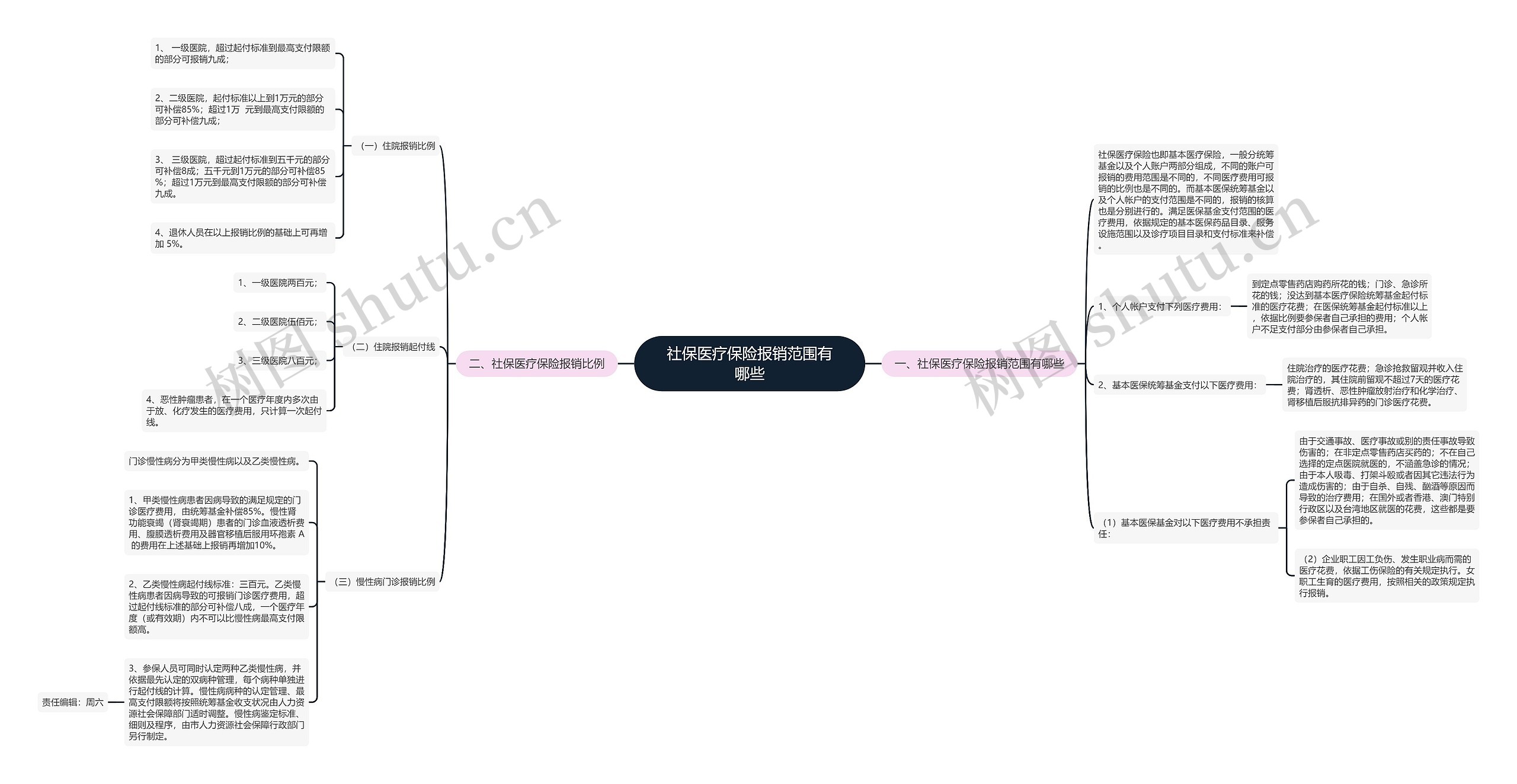 社保医疗保险报销范围有哪些思维导图