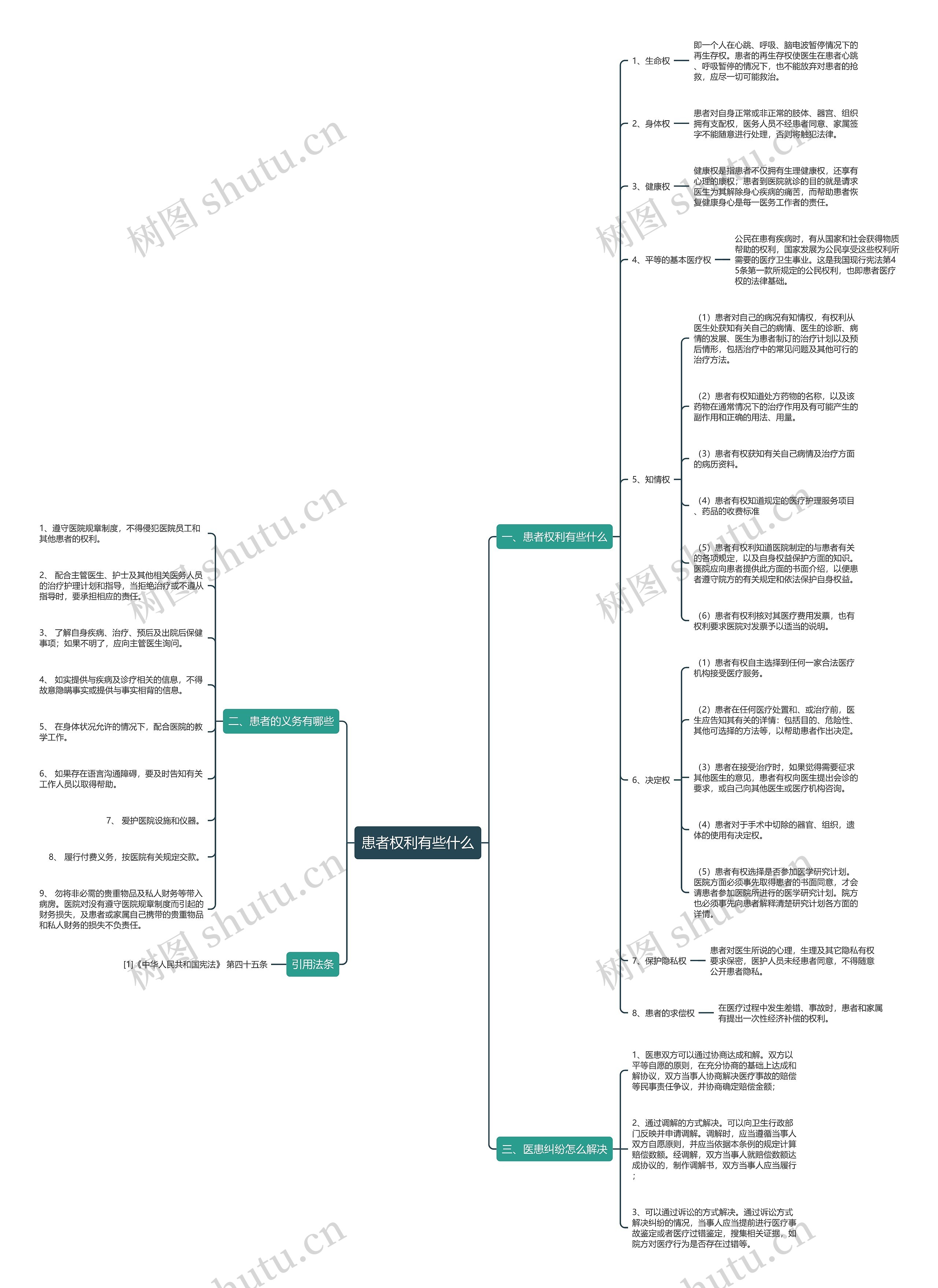 患者权利有些什么思维导图