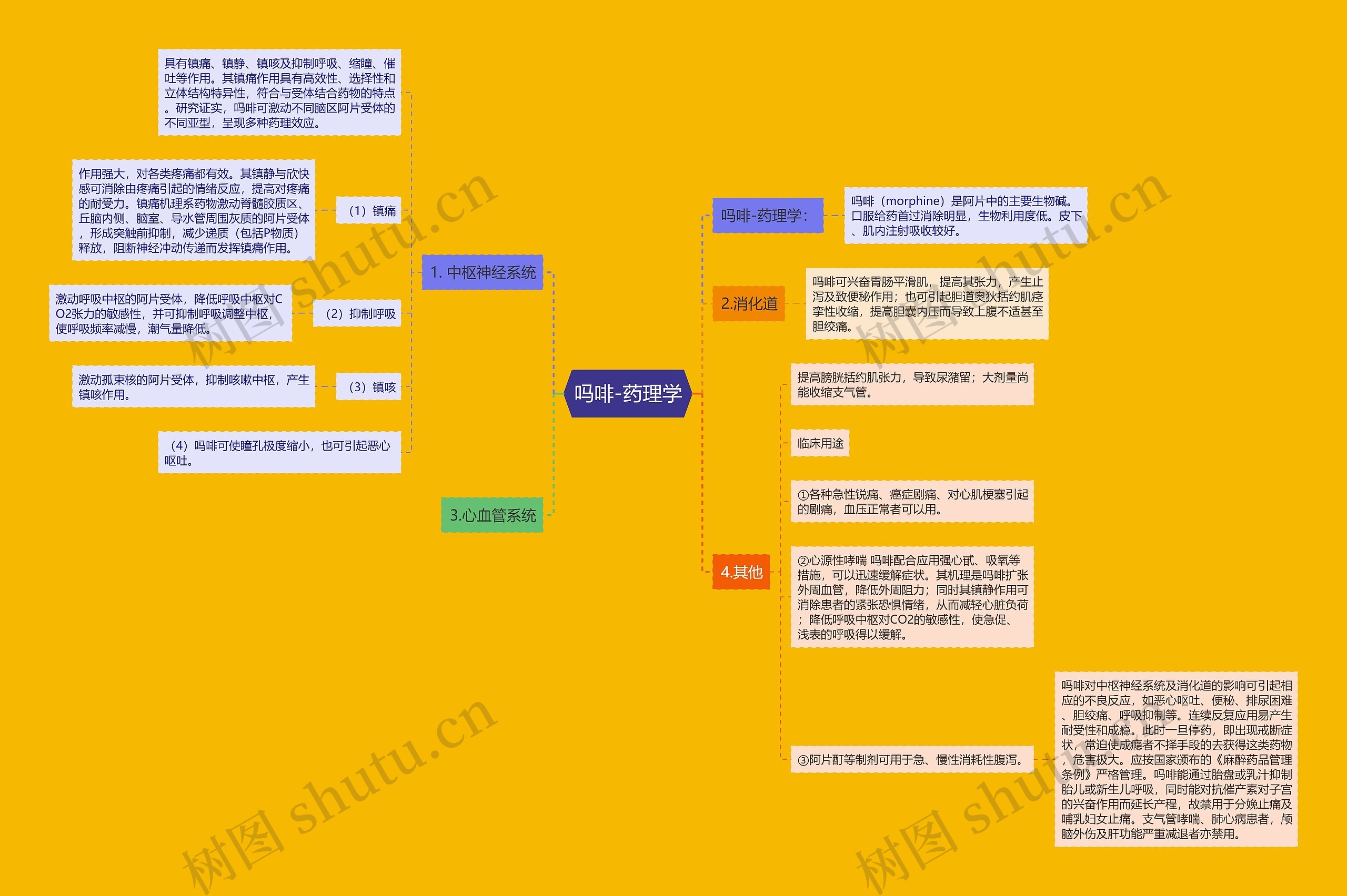 吗啡-药理学思维导图