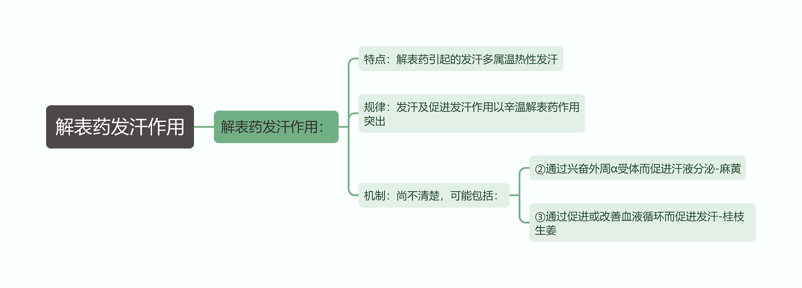 解表药发汗作用思维导图