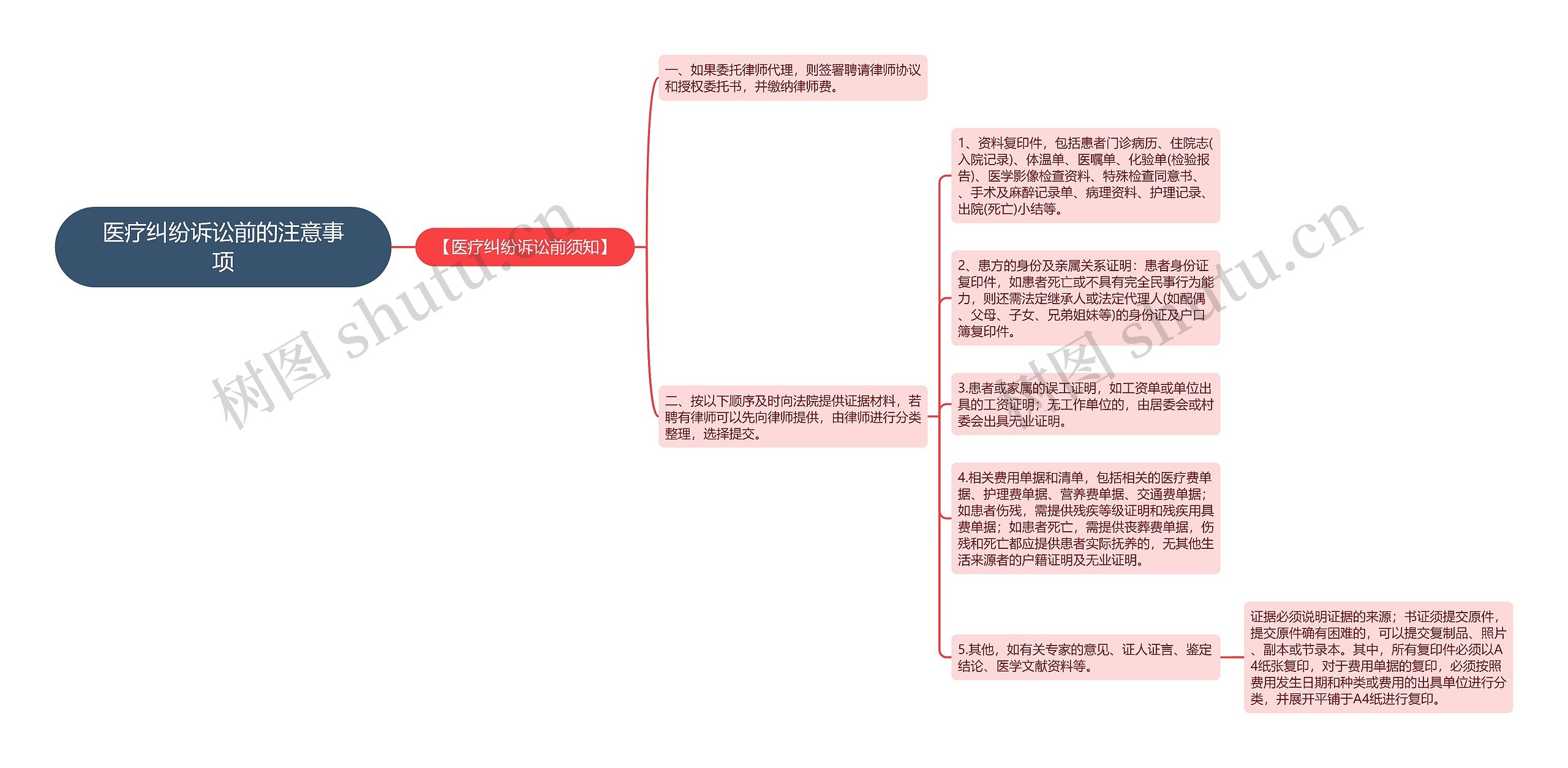 医疗纠纷诉讼前的注意事项思维导图