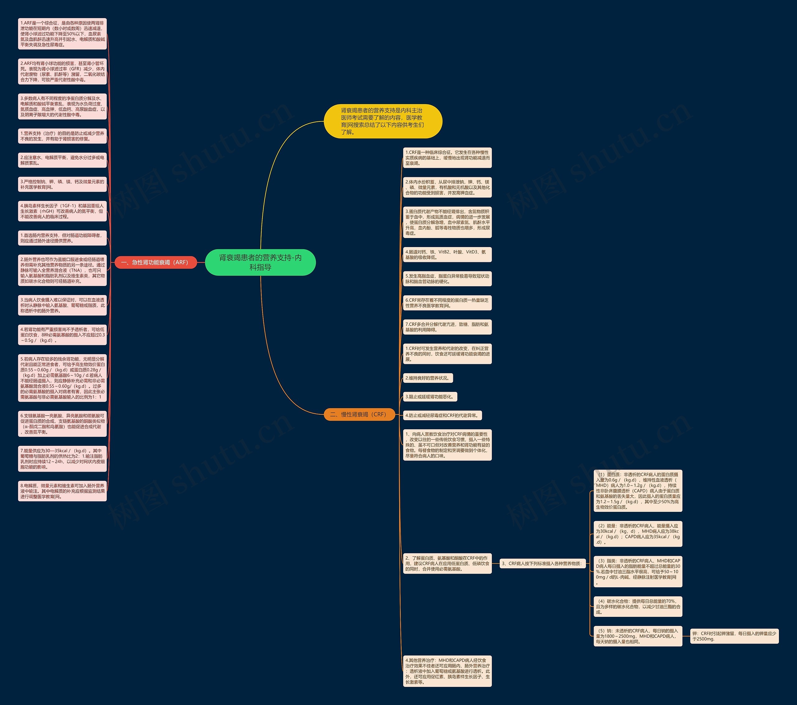 肾衰竭患者的营养支持-内科指导思维导图
