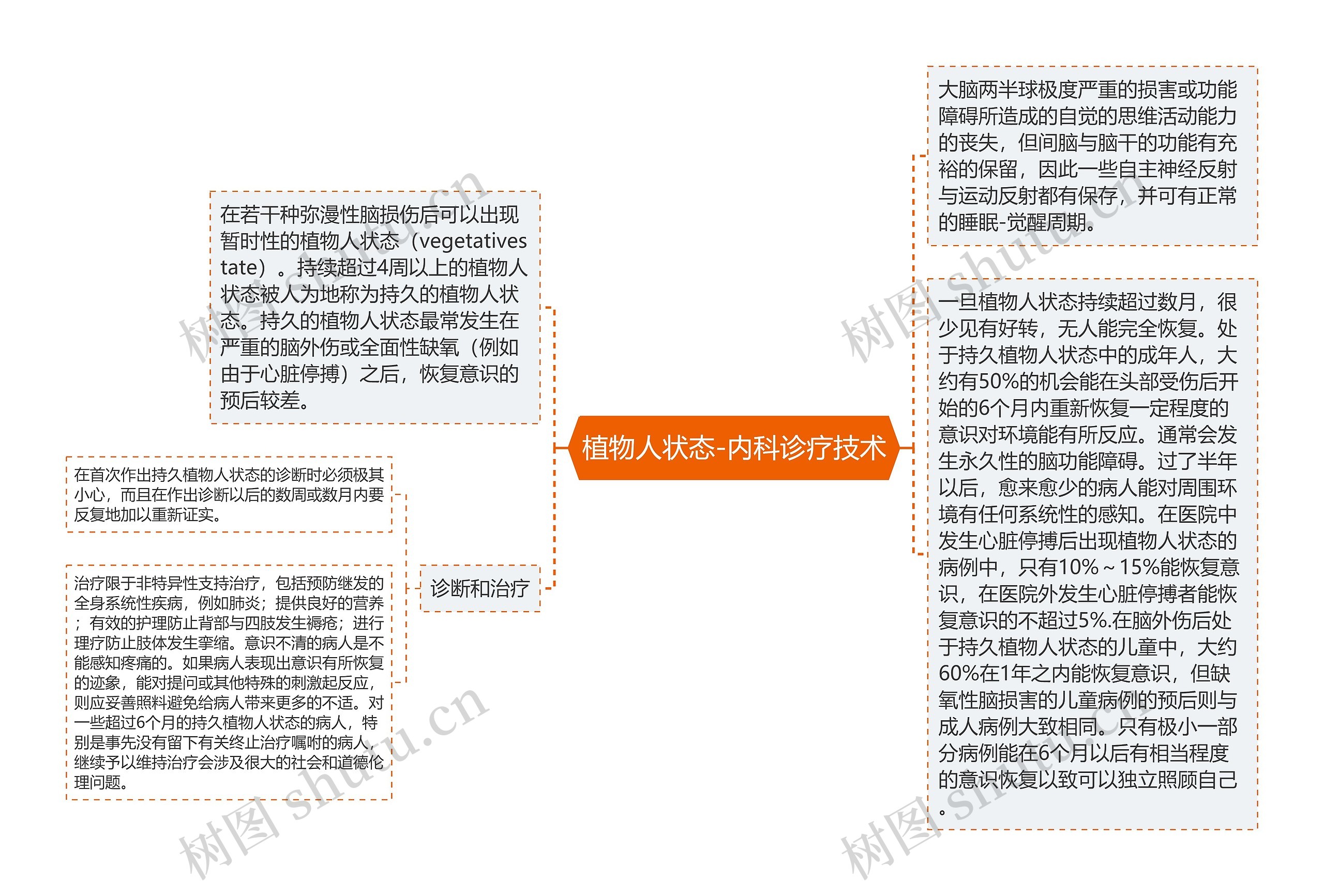 植物人状态-内科诊疗技术思维导图