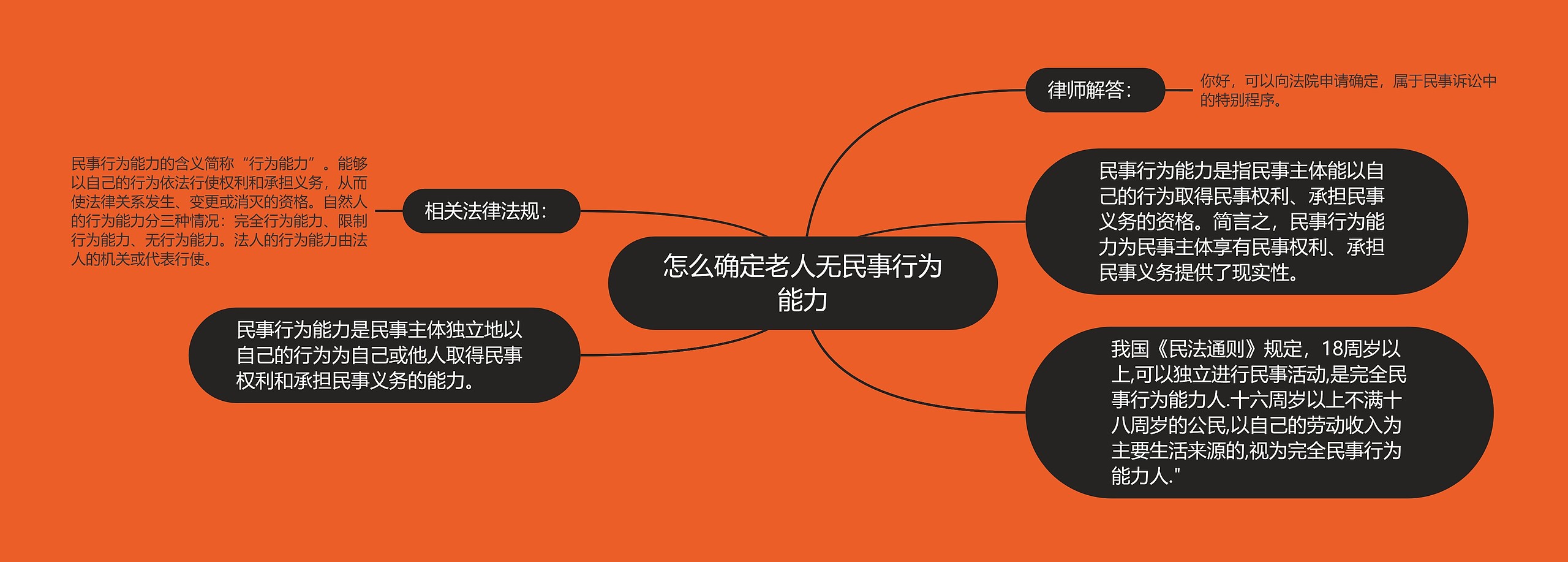 怎么确定老人无民事行为能力思维导图