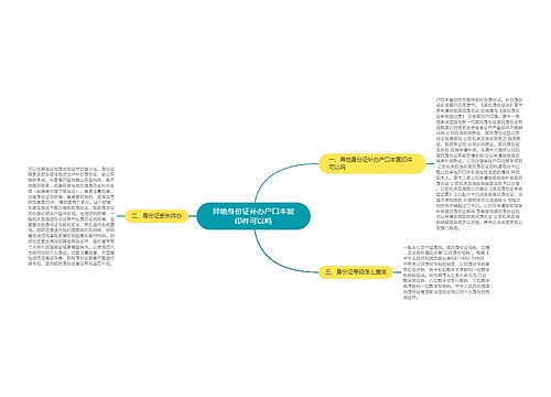 异地身份证补办户口本复印件可以吗