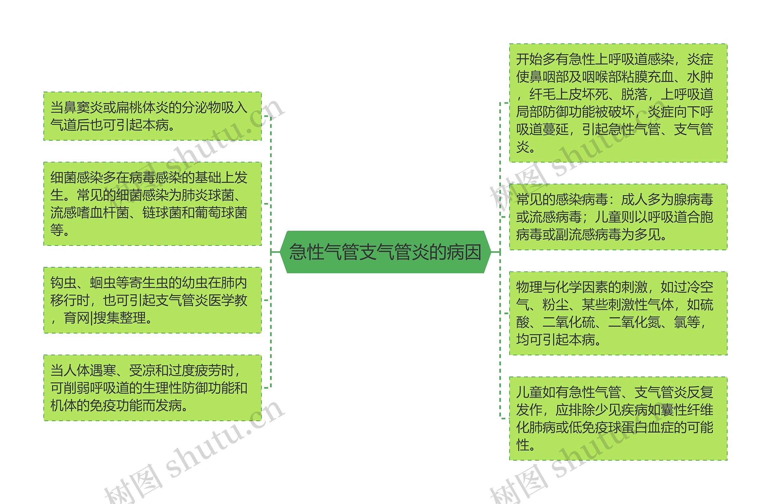 急性气管支气管炎的病因思维导图