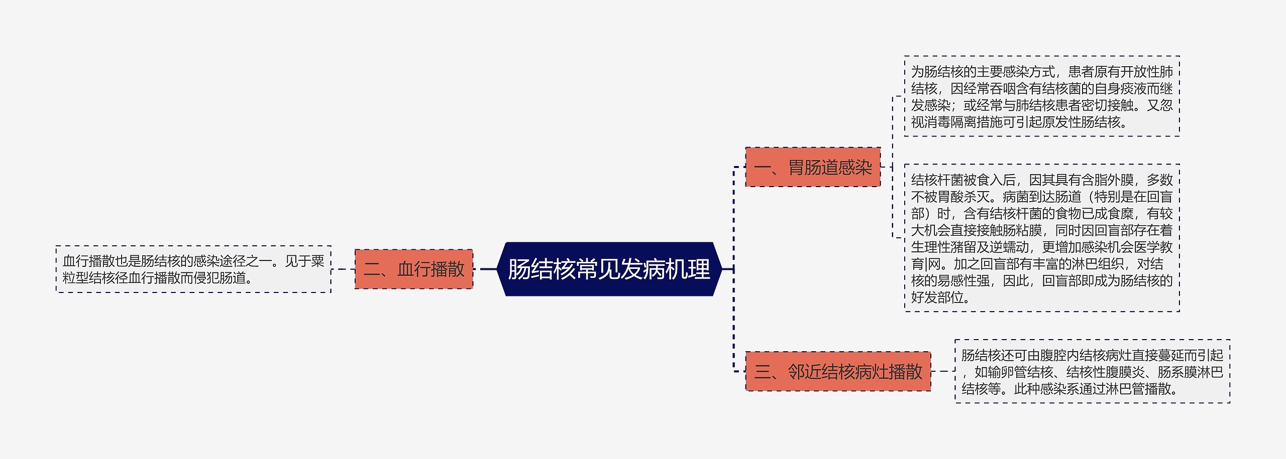 肠结核常见发病机理思维导图