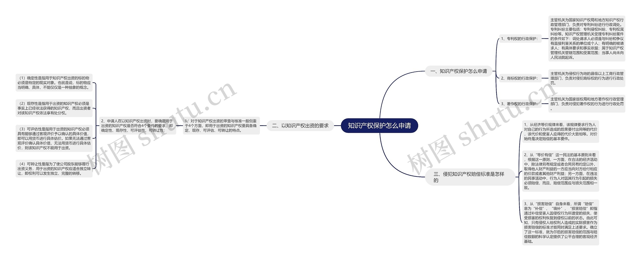 知识产权保护怎么申请思维导图