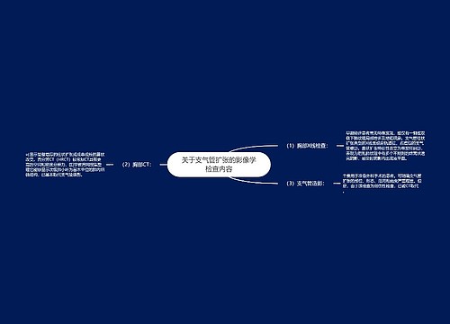 关于支气管扩张的影像学检查内容